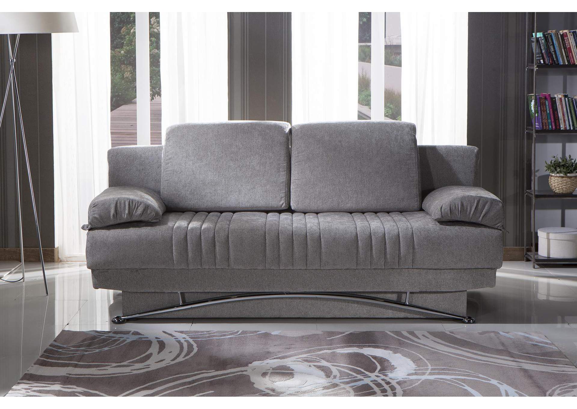 FANTASY 3 SEAT SLEEPER - VALENCIA GREY PLAIN FABRIC - 1 PIECE image 3