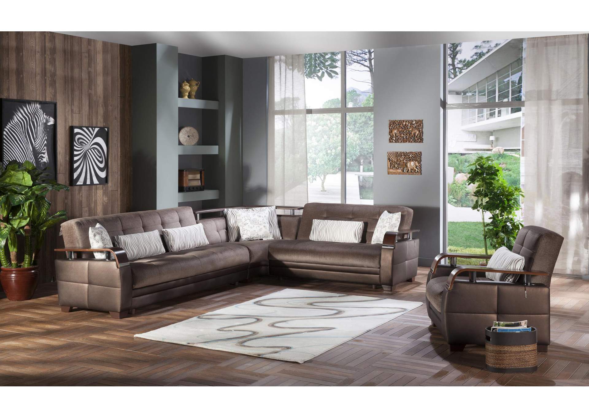 NATURAL SECTIONAL - PRESTIGE BROWN - 4 PIECES image 3
