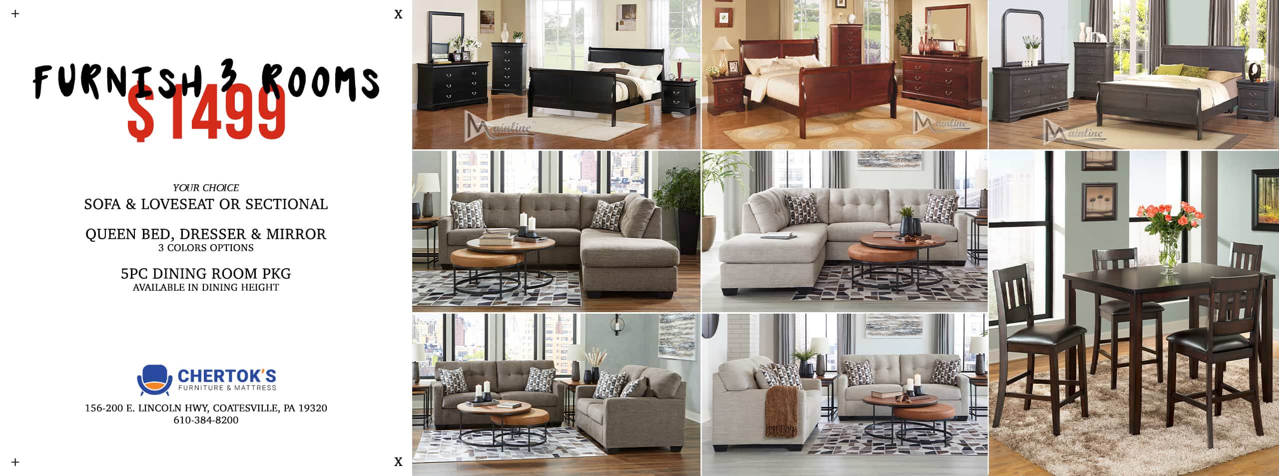 Furnish 3 Rooms for $1499