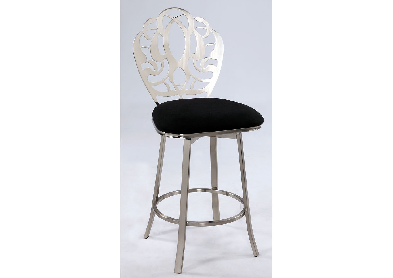 Laser Cut Back Counter Stool With Memory Swivel image 1