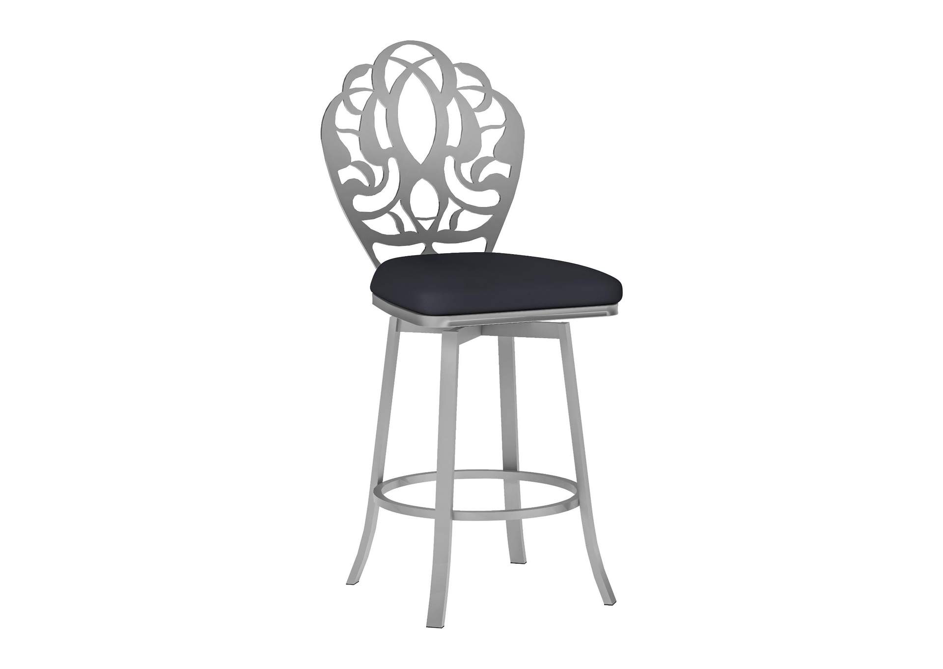 Laser Cut Back Counter Stool With Memory Swivel image 3