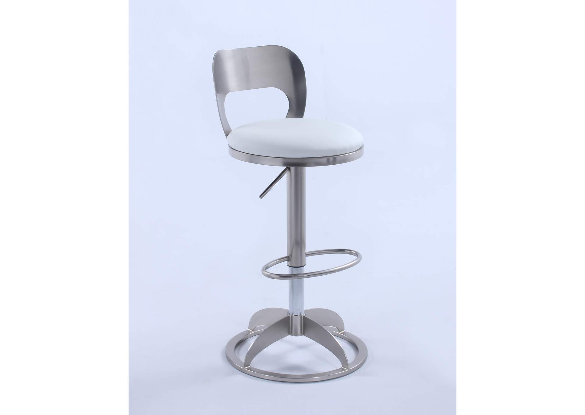 Oval Metal-Back Adjustable Height Stool image 1