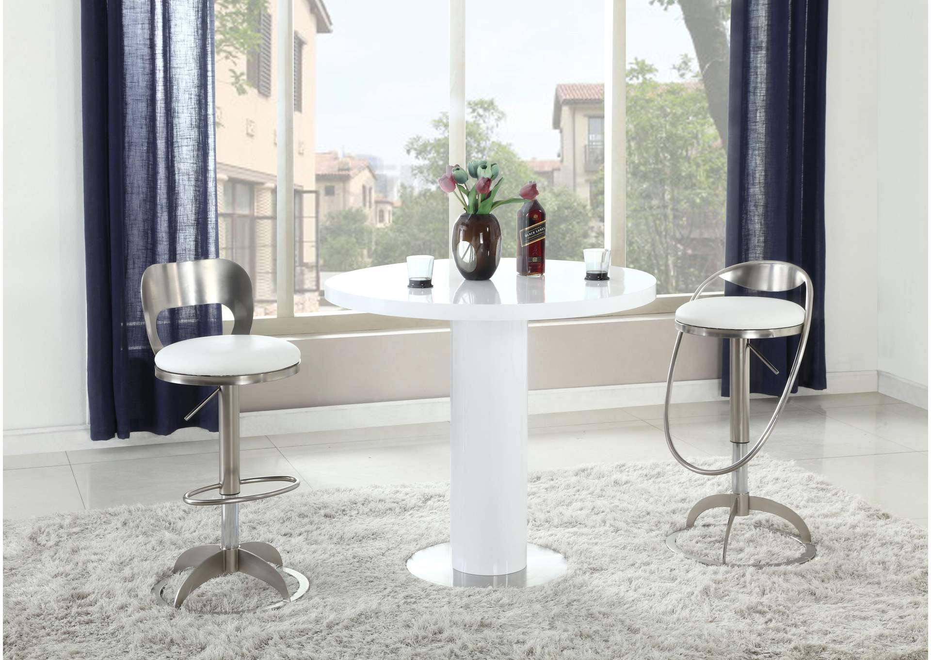 Oval Metal-Back Adjustable Height Stool image 6