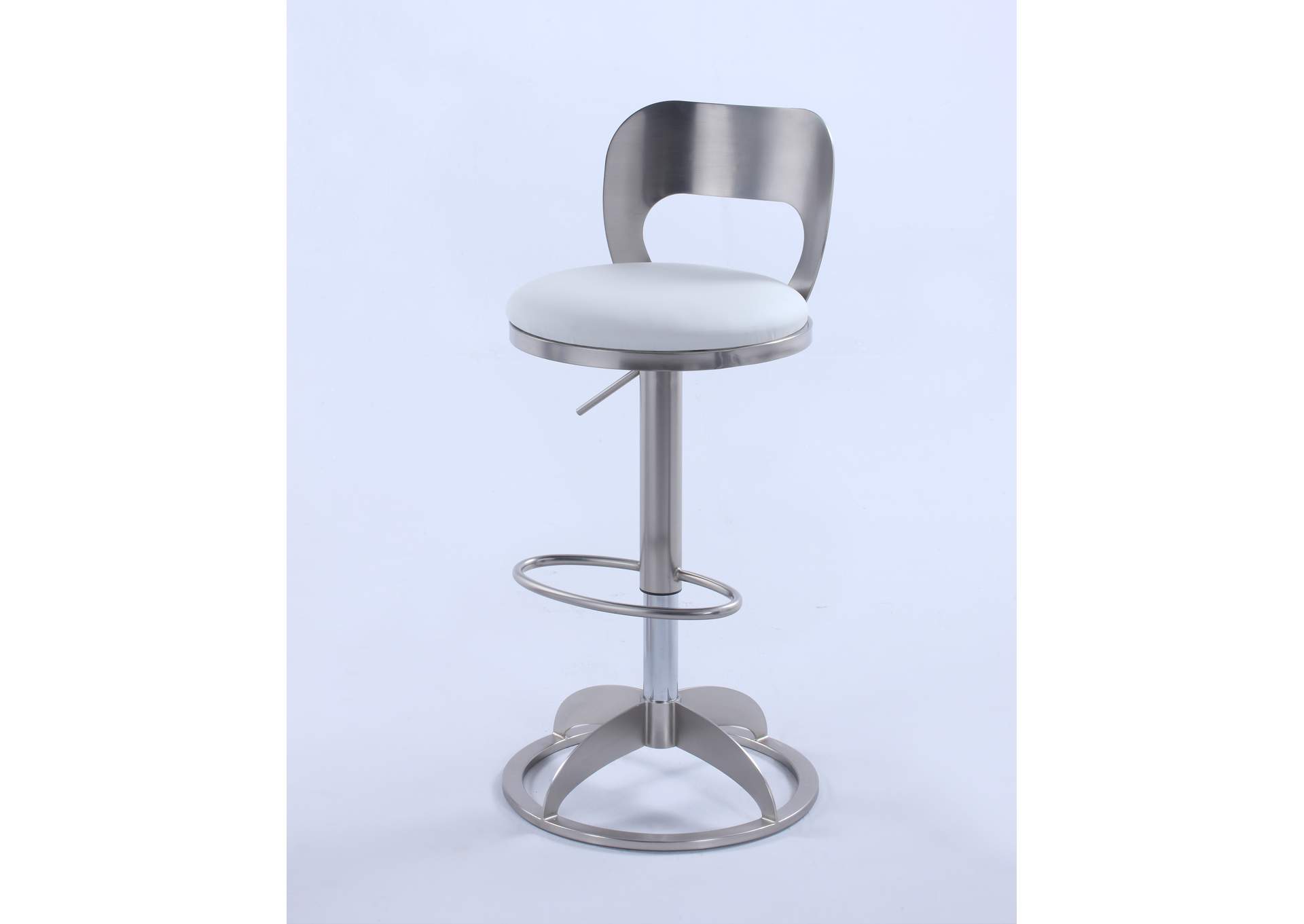 Oval Metal-Back Adjustable Height Stool image 5