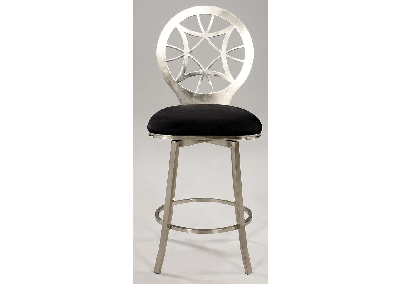 Laser Cut Round Back Memory Swivel Counter Height Stool image 1