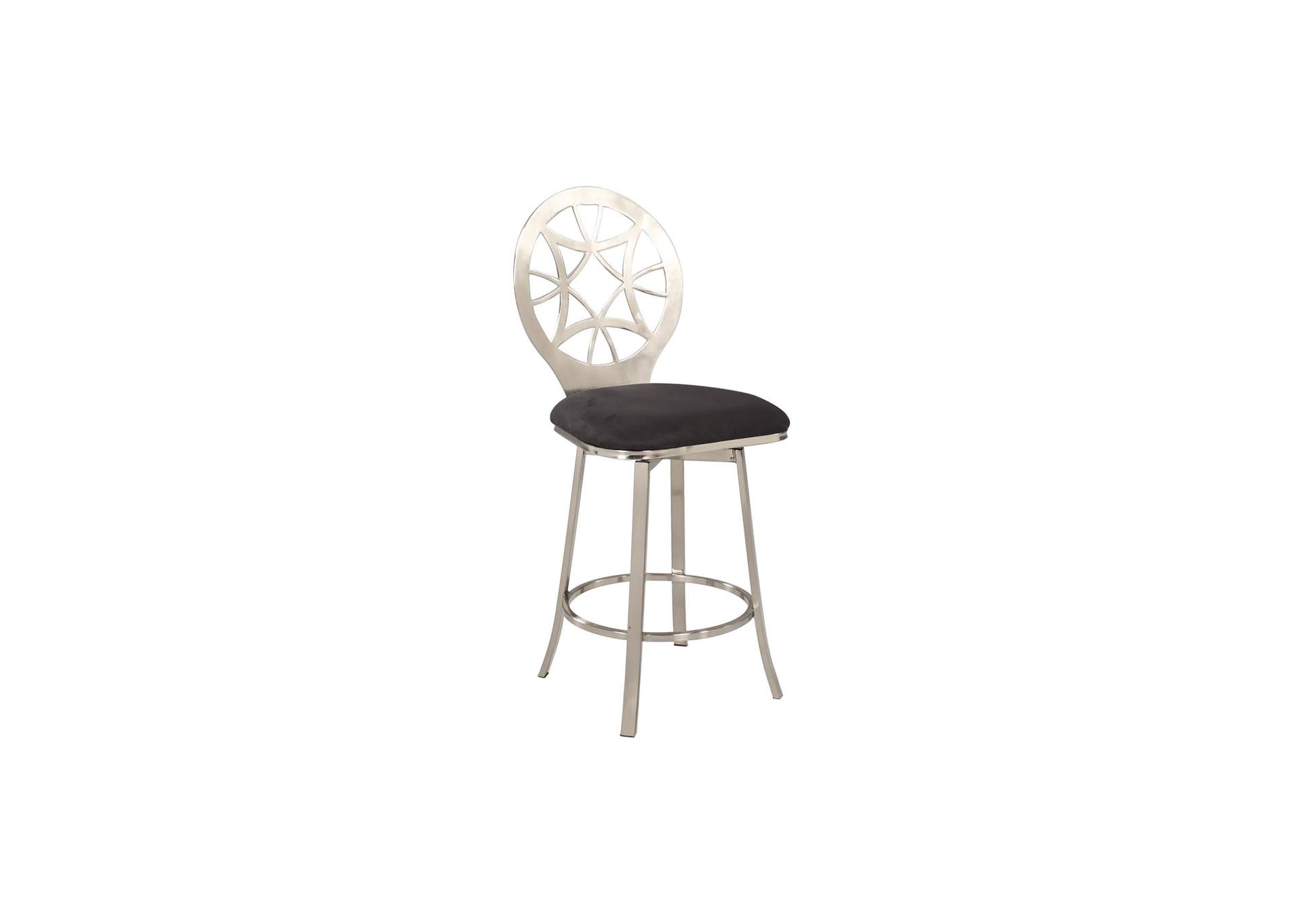 Laser Cut Round Back Memory Swivel Counter Height Stool image 3