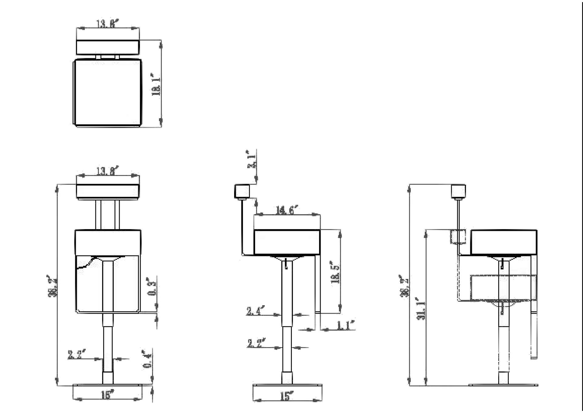 Contemporary Pneumatic-Adjustable Swivel Stool image 3