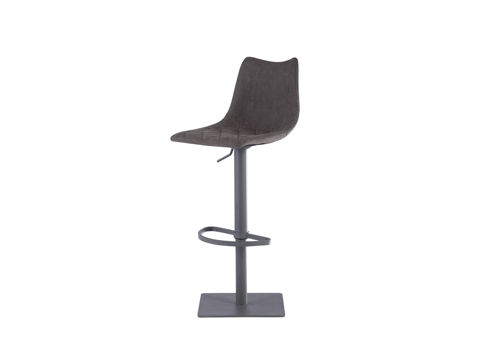 Curved Back Pneumatic-Adjustable Stool With Diamond Stitched Seat image 3