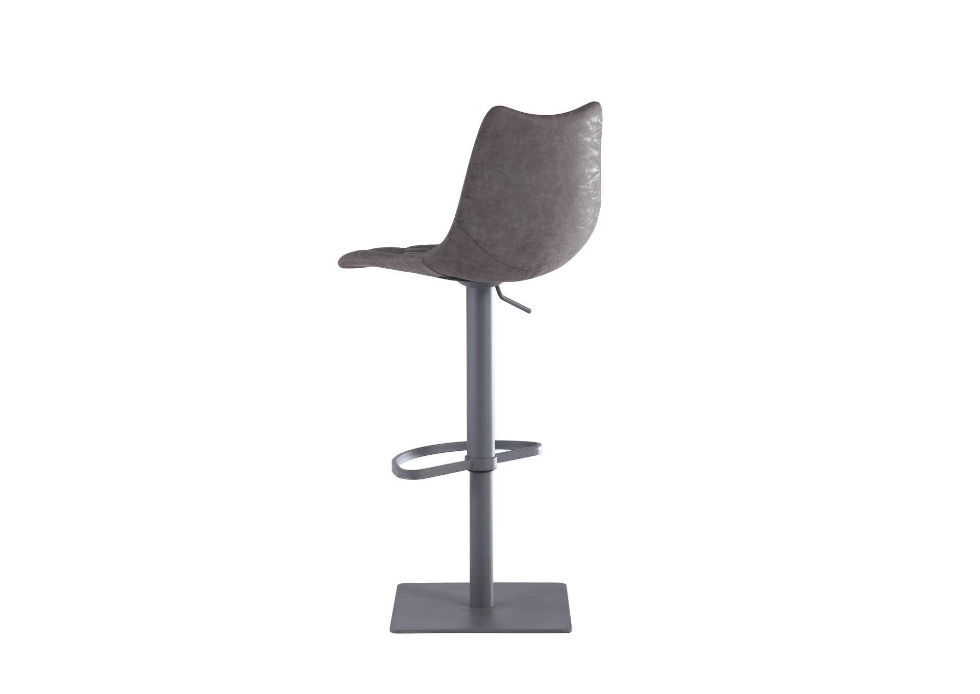 Curved Back Pneumatic-Adjustable Stool With Diamond Stitched Seat image 4