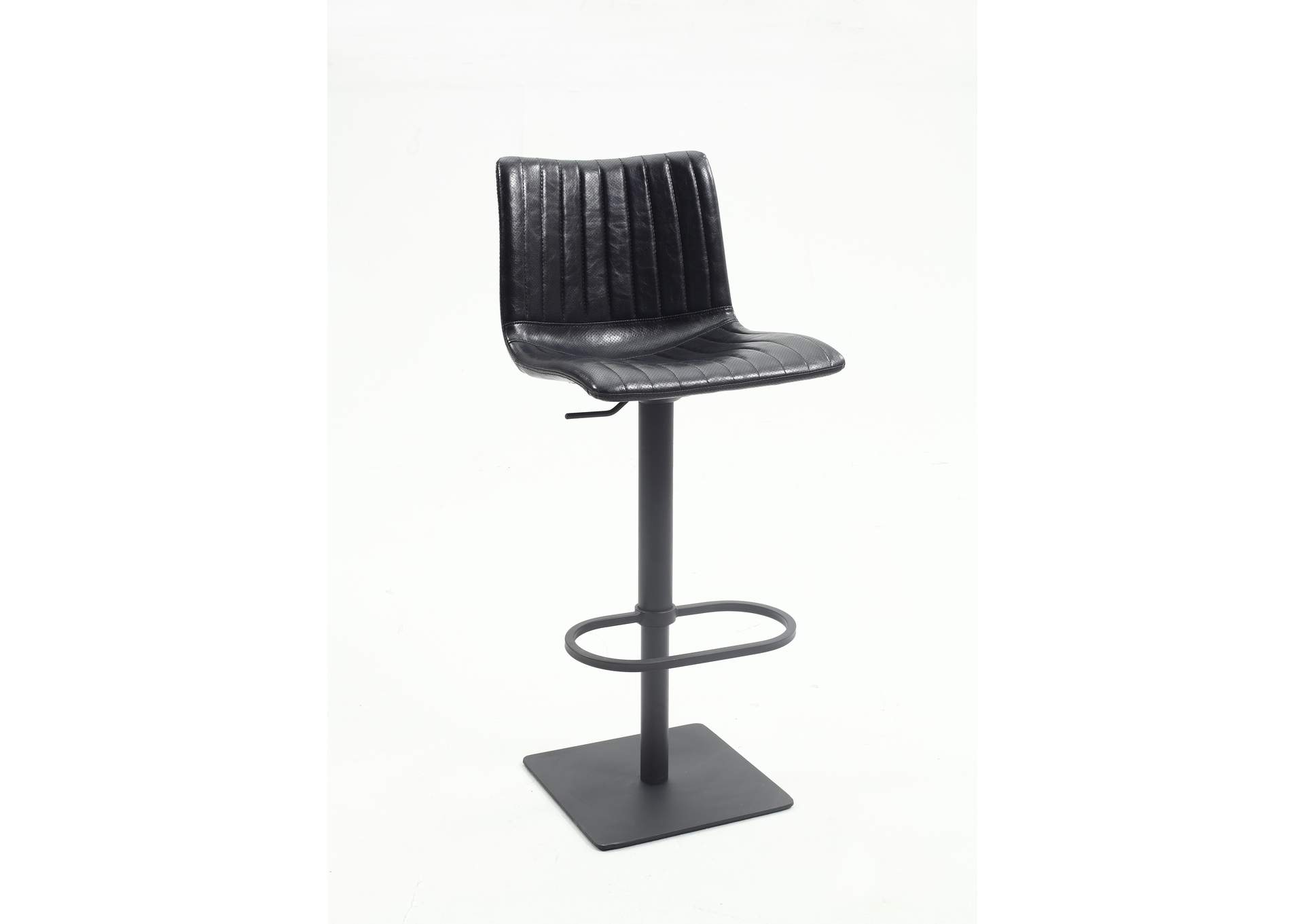 Black Vintage-Style Pneumatic-Adjustable Stool image 3