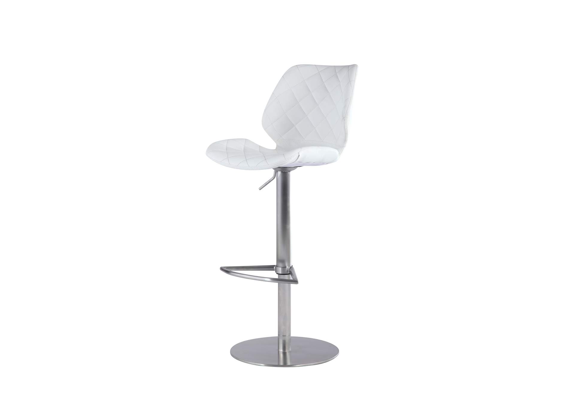 Modern Pneumatic-Adjustable Stool With Diamond Stitching image 3