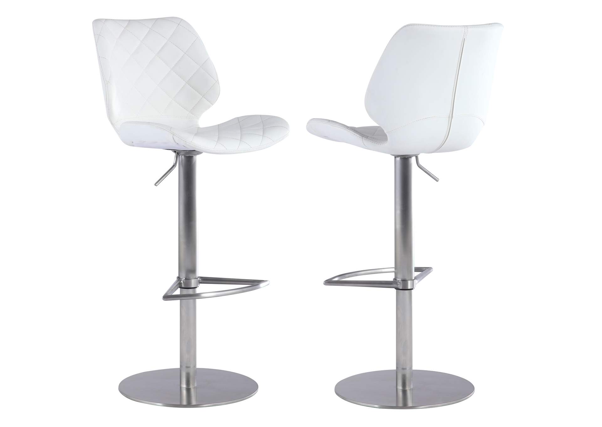 Modern Pneumatic-Adjustable Stool With Diamond Stitching image 9