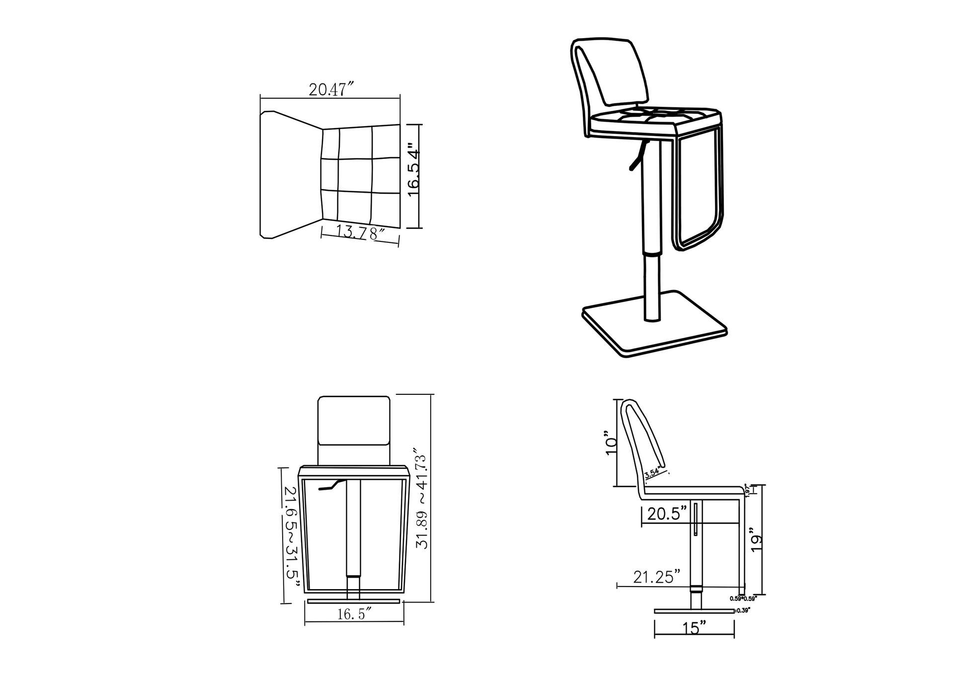 Contemporary Pneumatic Adjustable Height Stool image 3