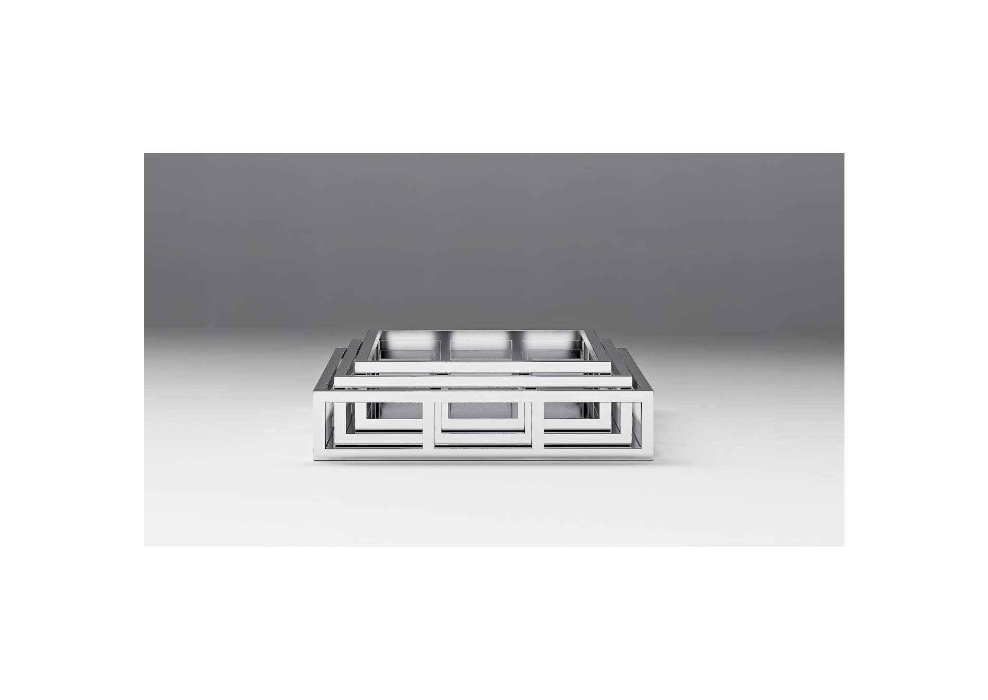 Rectangular Stainless Steel Mirrored Nesting Trays image 6