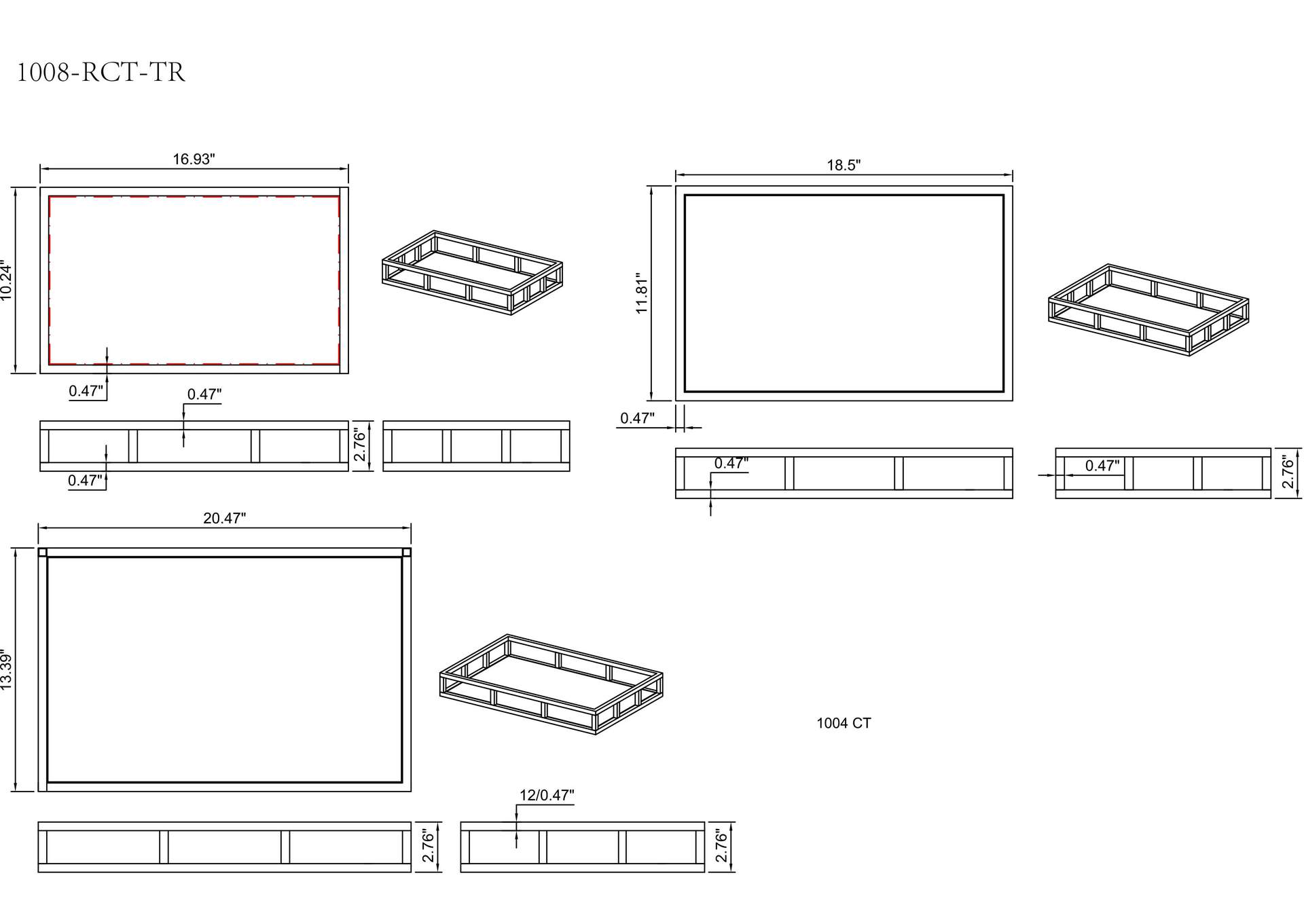 Rectangular Stainless Steel Mirrored Nesting Trays image 8