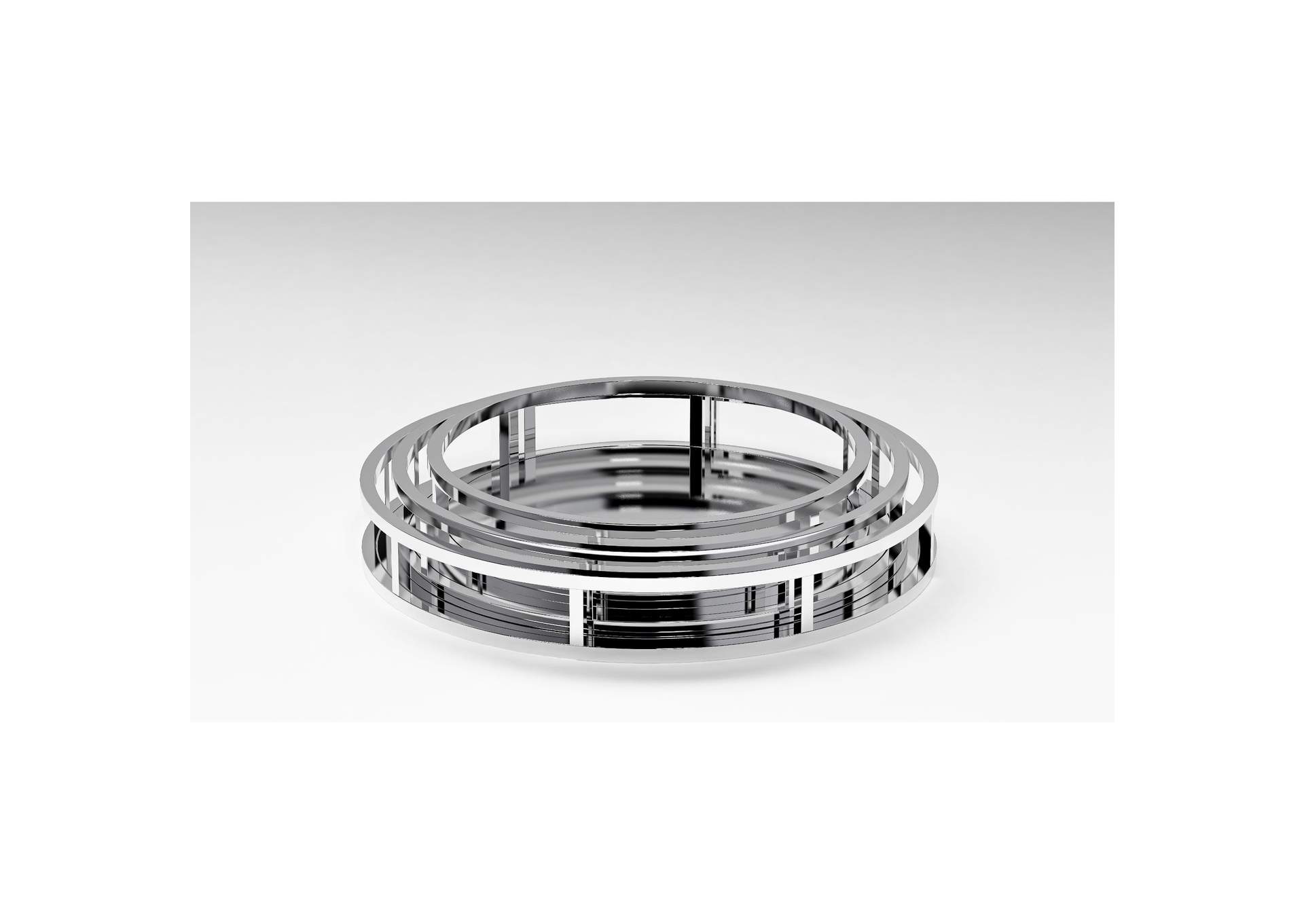 Round Stainless Steel Mirrored Nesting Trays image 4