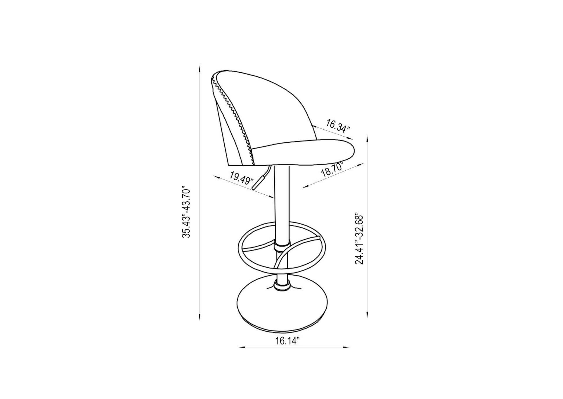 Rounded Back Pneumatic Adjustable-Height Stool image 6