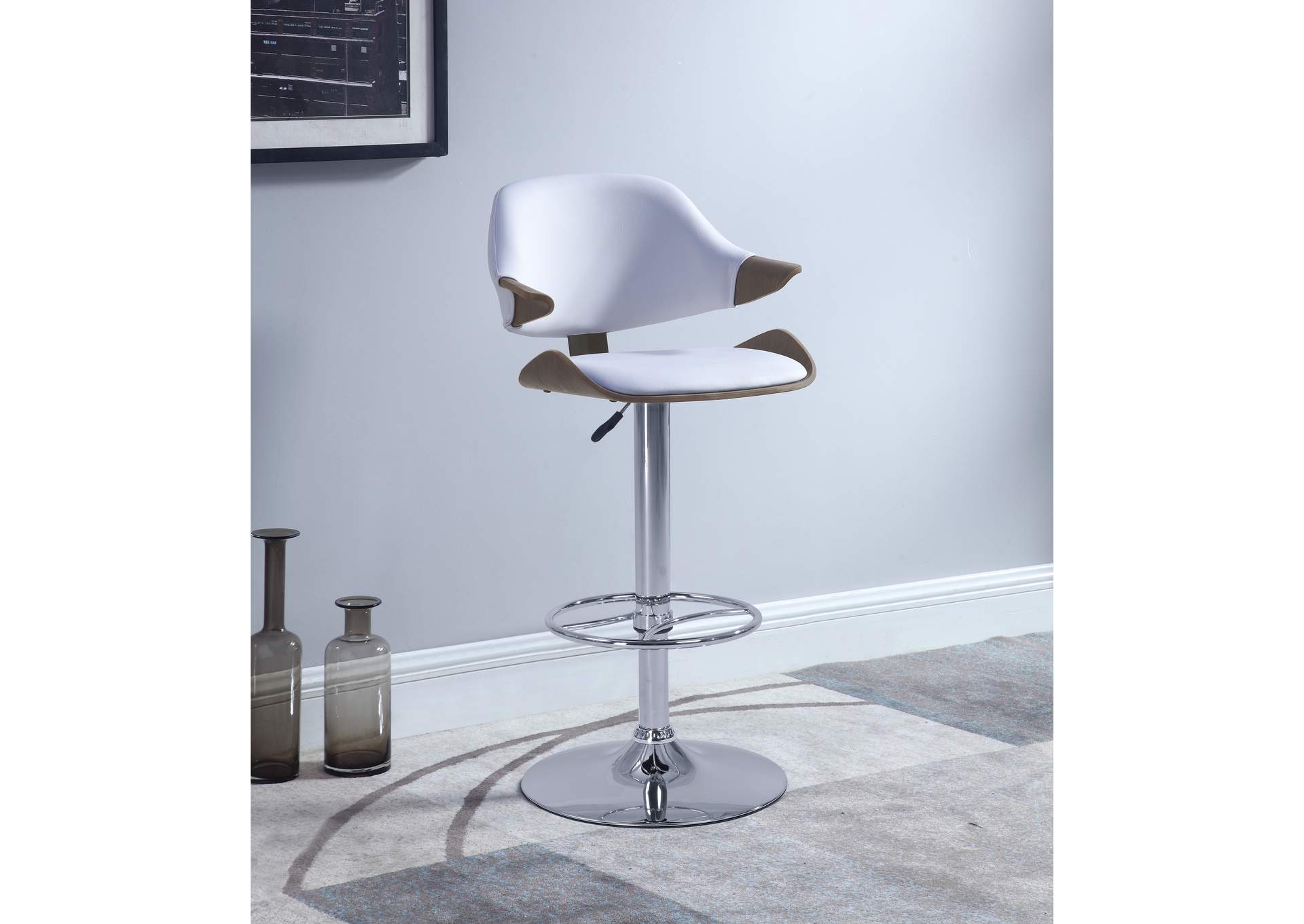 Curved Back Pneumatic-Adjustable Stool image 1