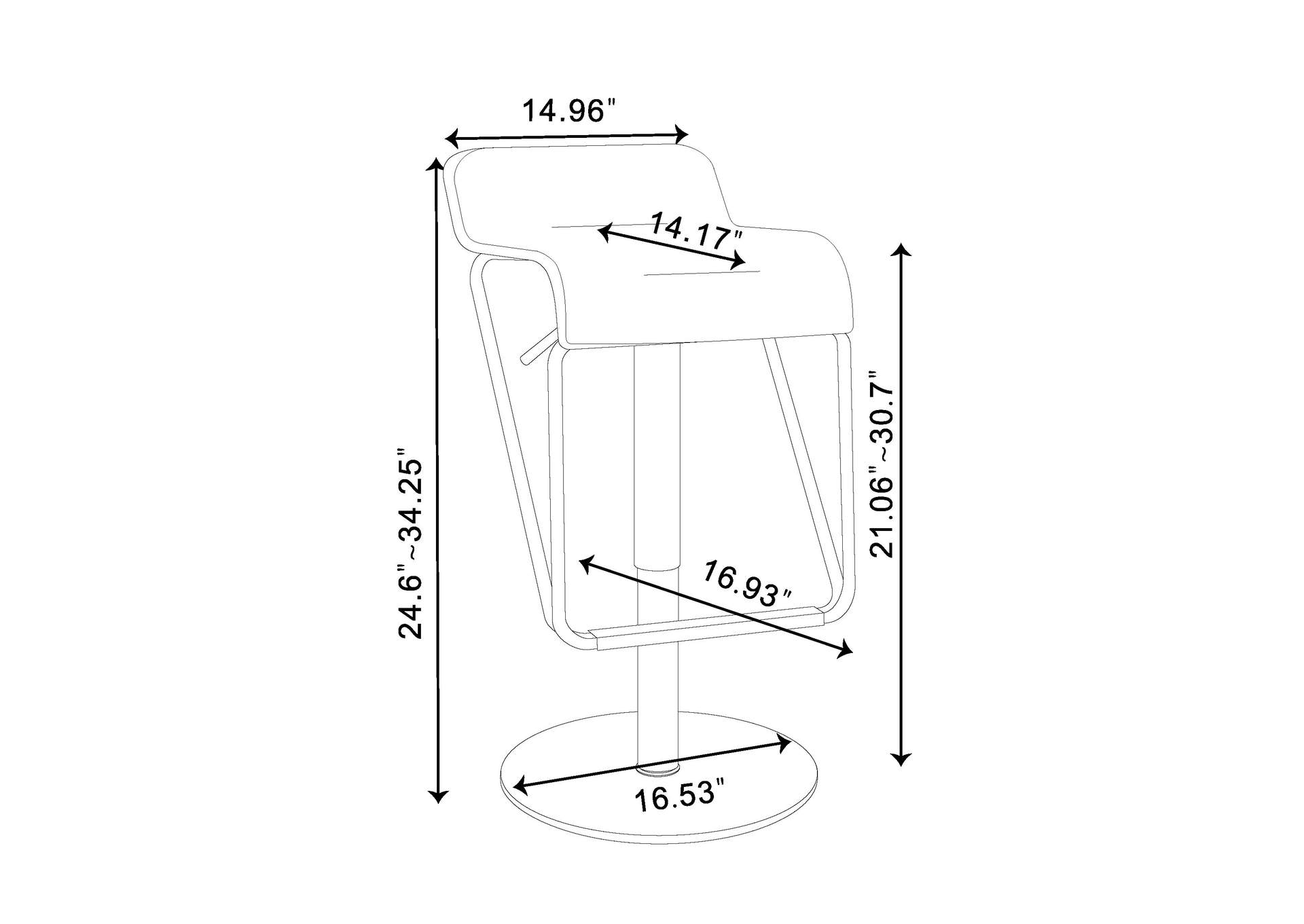 Low Back Pneumatic-Adjustable Swivel Stool image 3