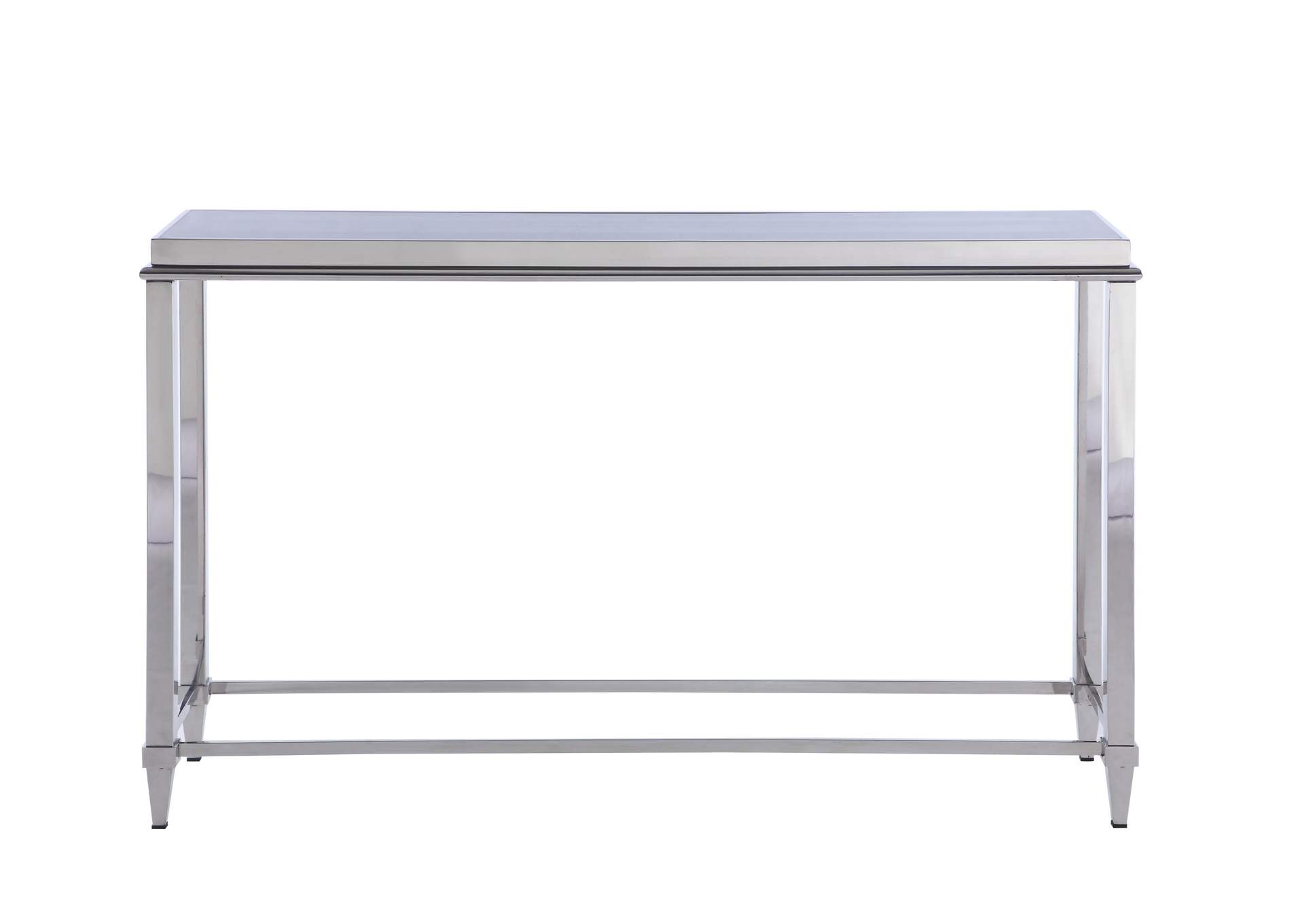 Contemporary Sofa Table With Glass Top & Gray Trim image 3