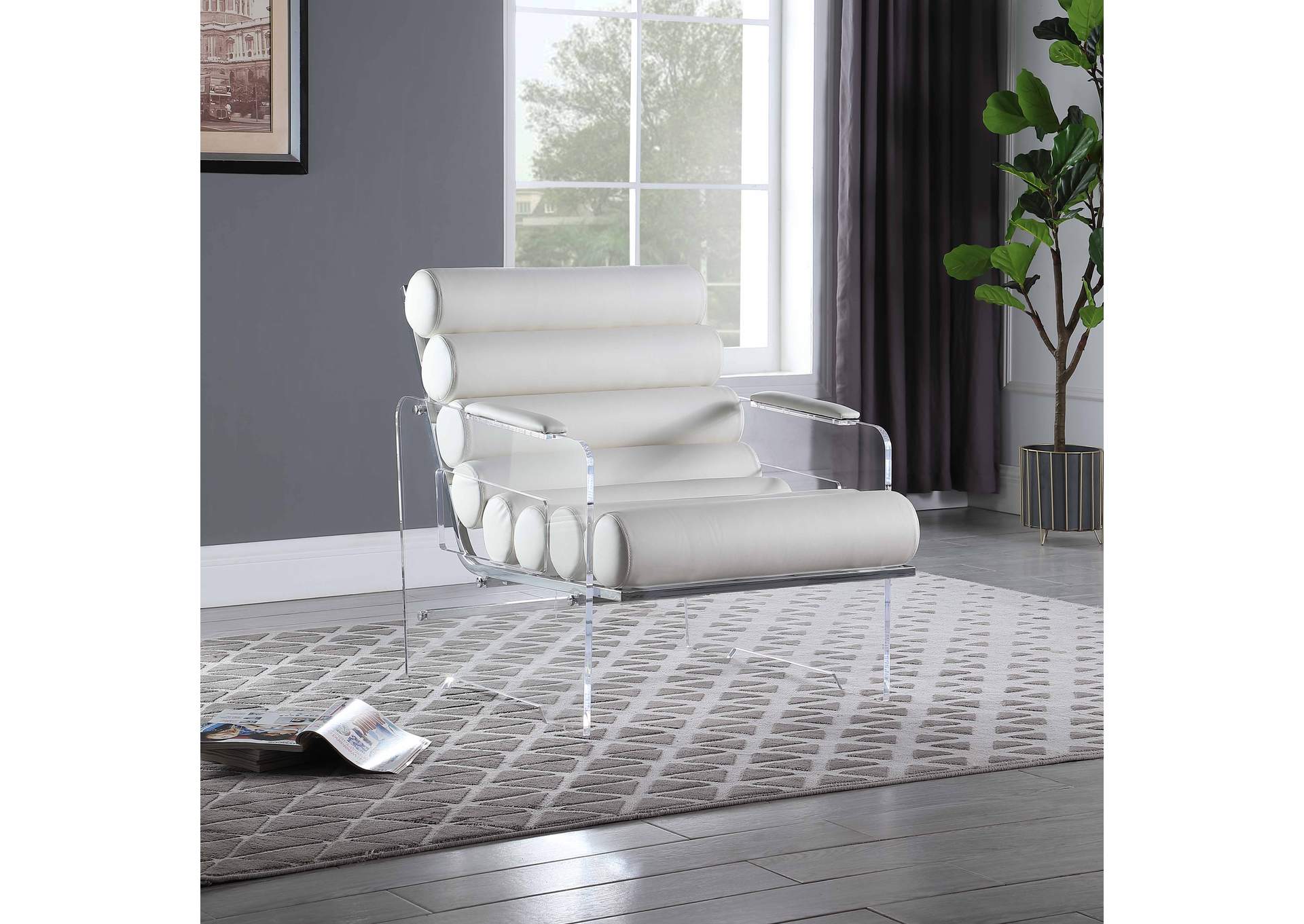 Contemporary Acrylic Frame Accent Chair image 1