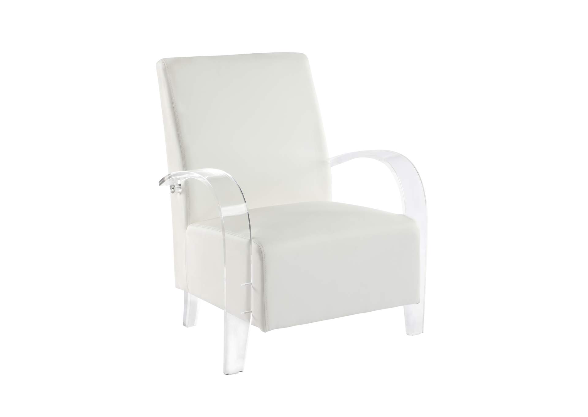 Solid Acrylic Accent Chair With Pvc Upholstery image 3