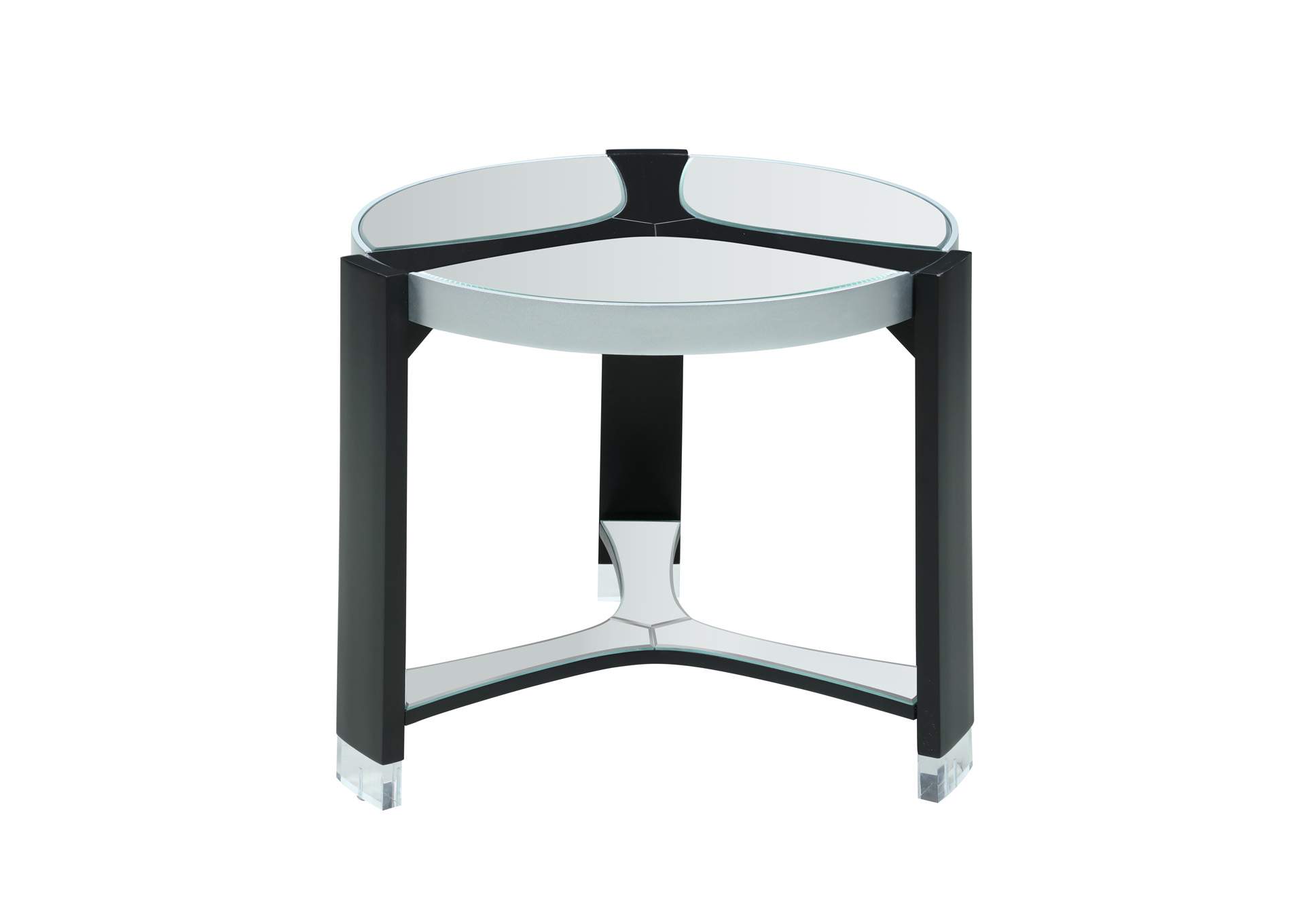 Round Lamp Table With Mirror Top image 1