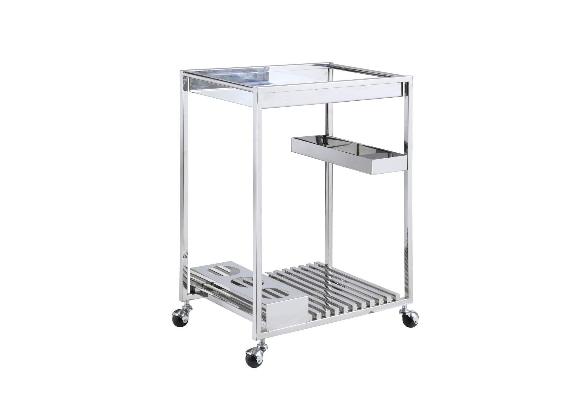 Contemporary Stainless Steel Tea Cart image 3