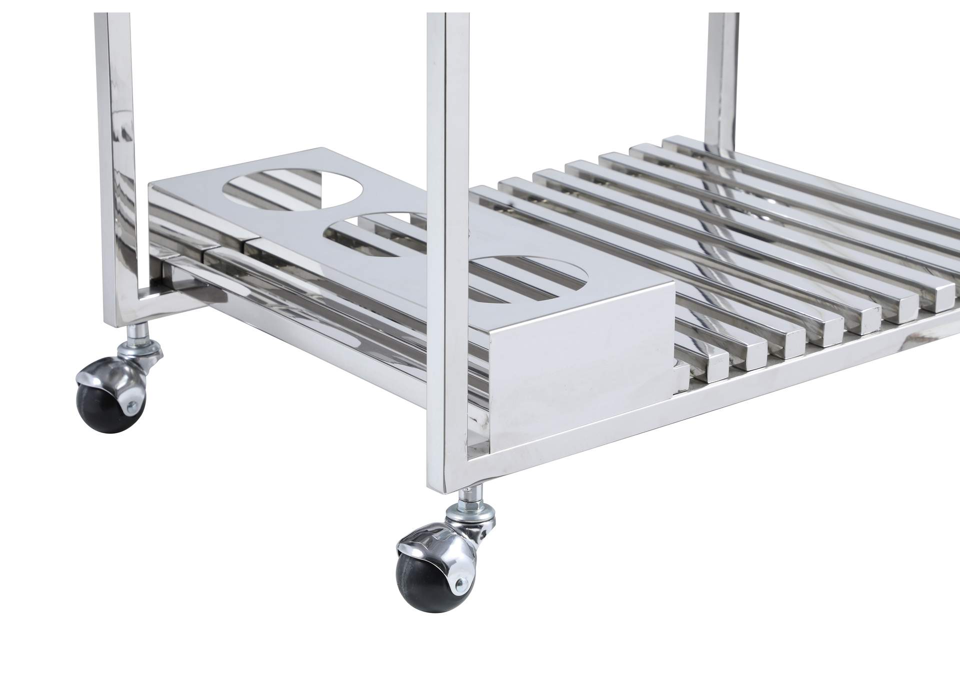 Contemporary Stainless Steel Tea Cart image 6