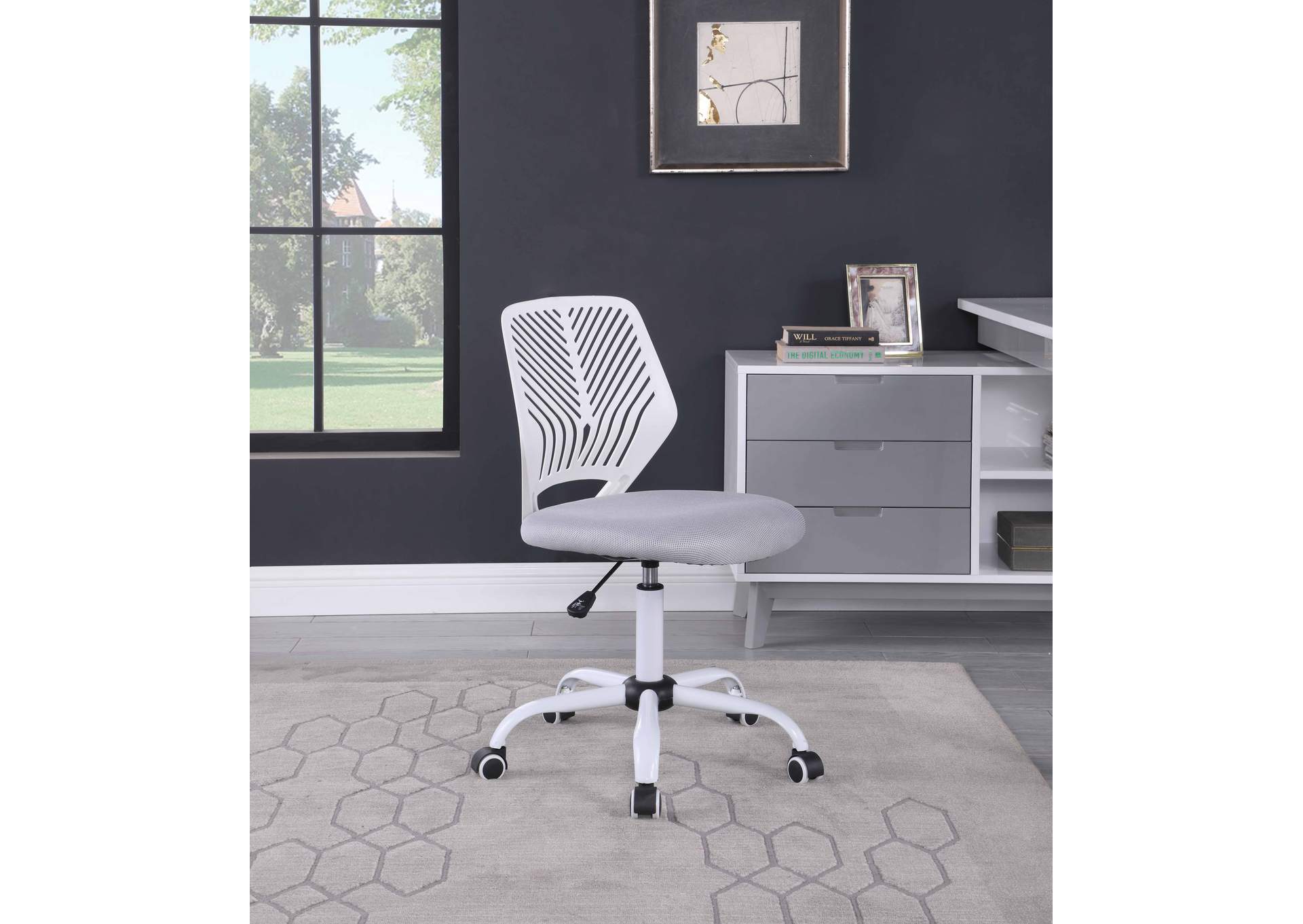Modern 2 Tone Pneumatic Adjustable-Height Computer Chair image 1