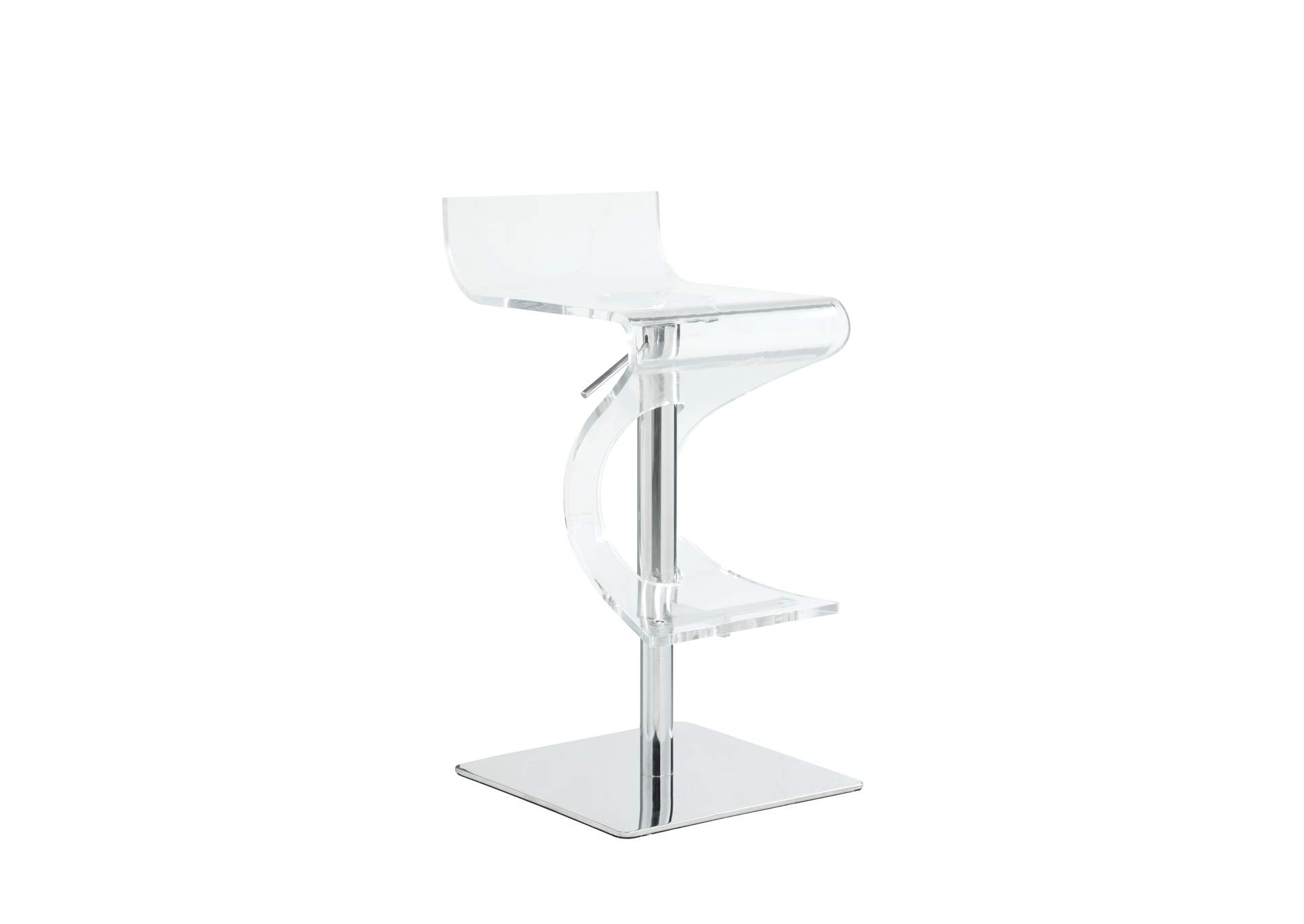Contemporary Pneumatic-Adjustable Stool With Acrylic Seat image 3