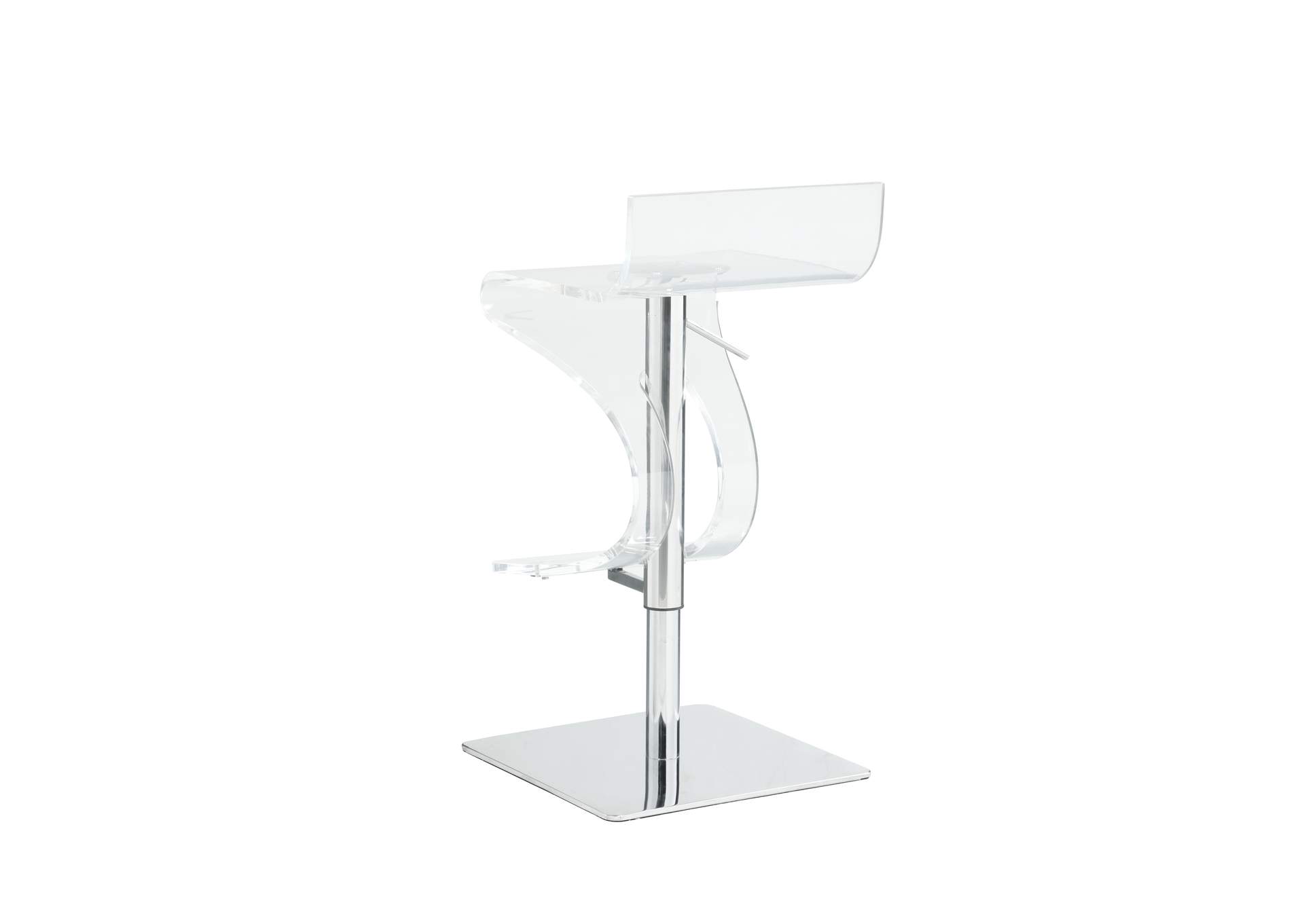 Contemporary Pneumatic-Adjustable Stool With Acrylic Seat image 4