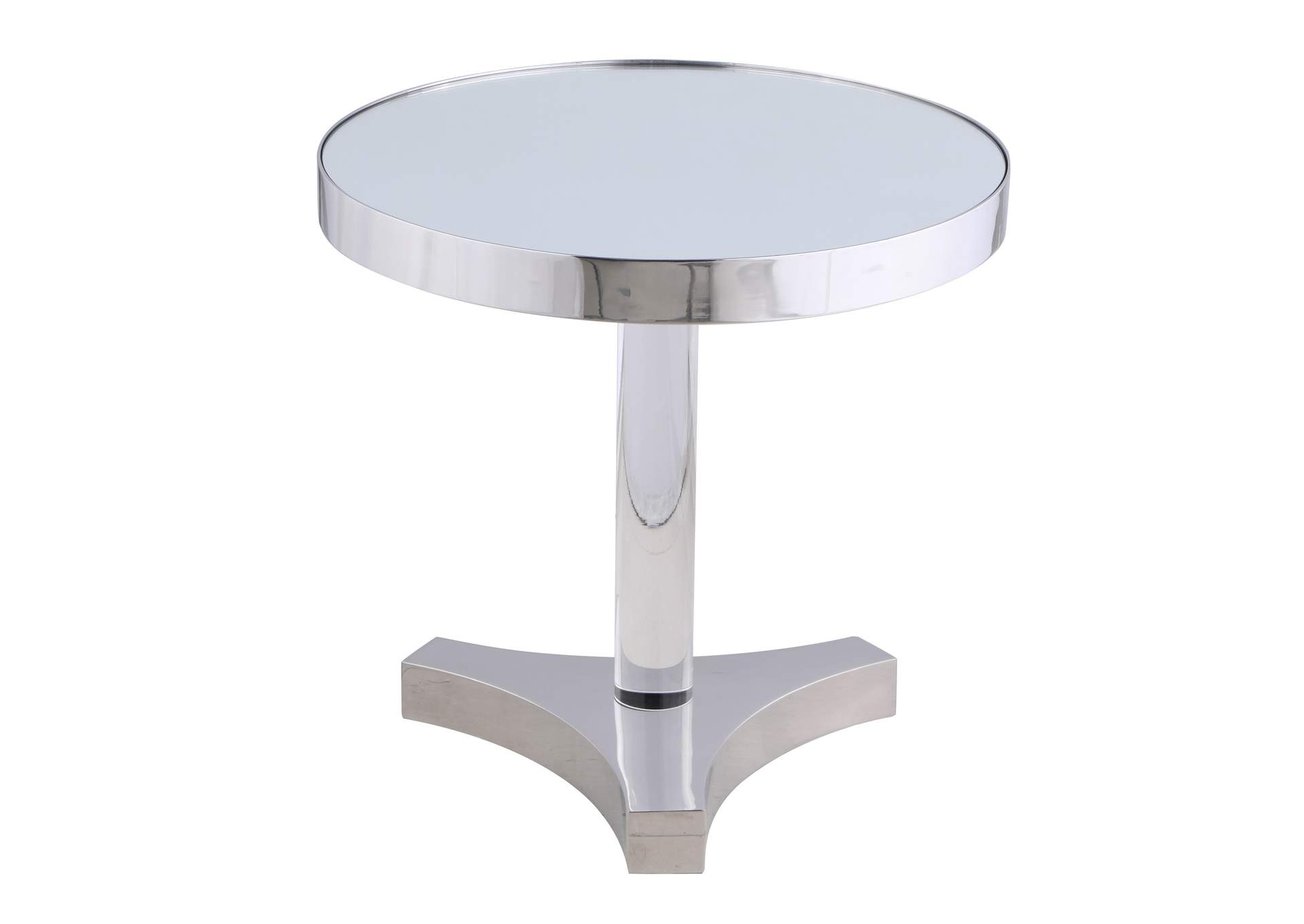 Lamp Table With Mirror Accent