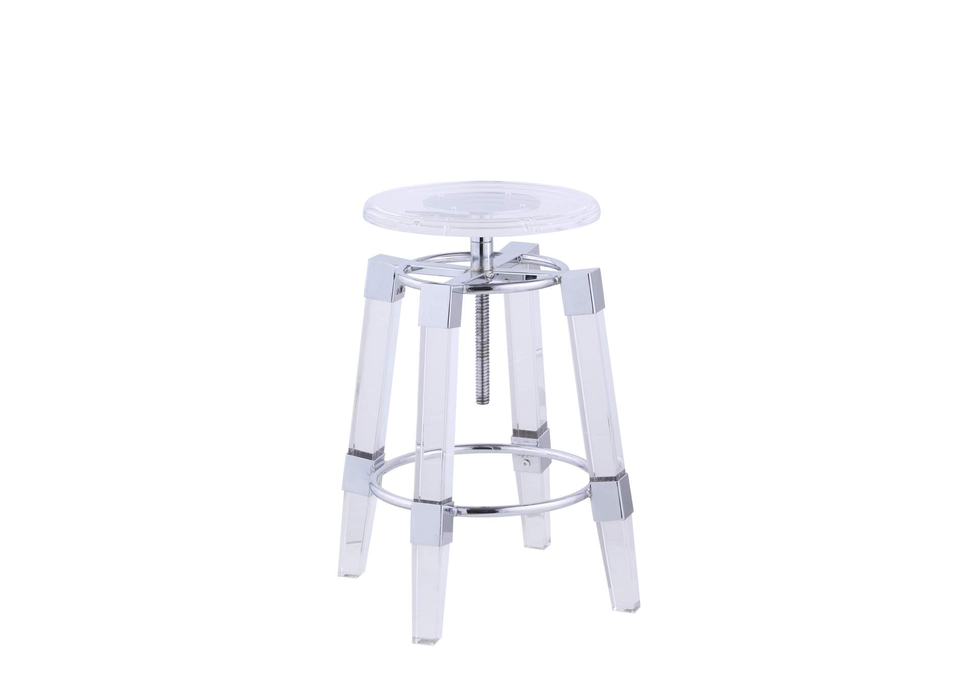 Contemporary Rotation-Adjustable Acrylic Stool image 1