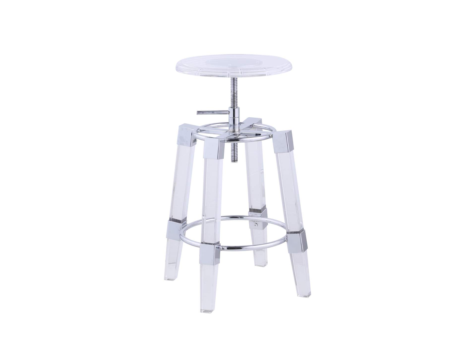 Contemporary Rotation-Adjustable Acrylic Stool image 3