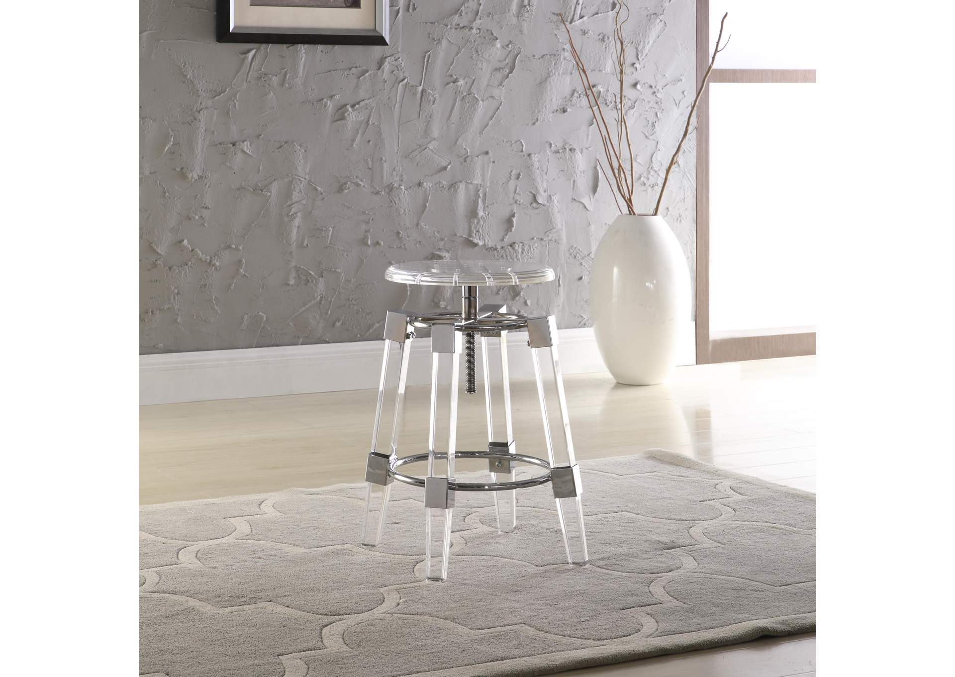 Contemporary Rotation-Adjustable Acrylic Stool image 4