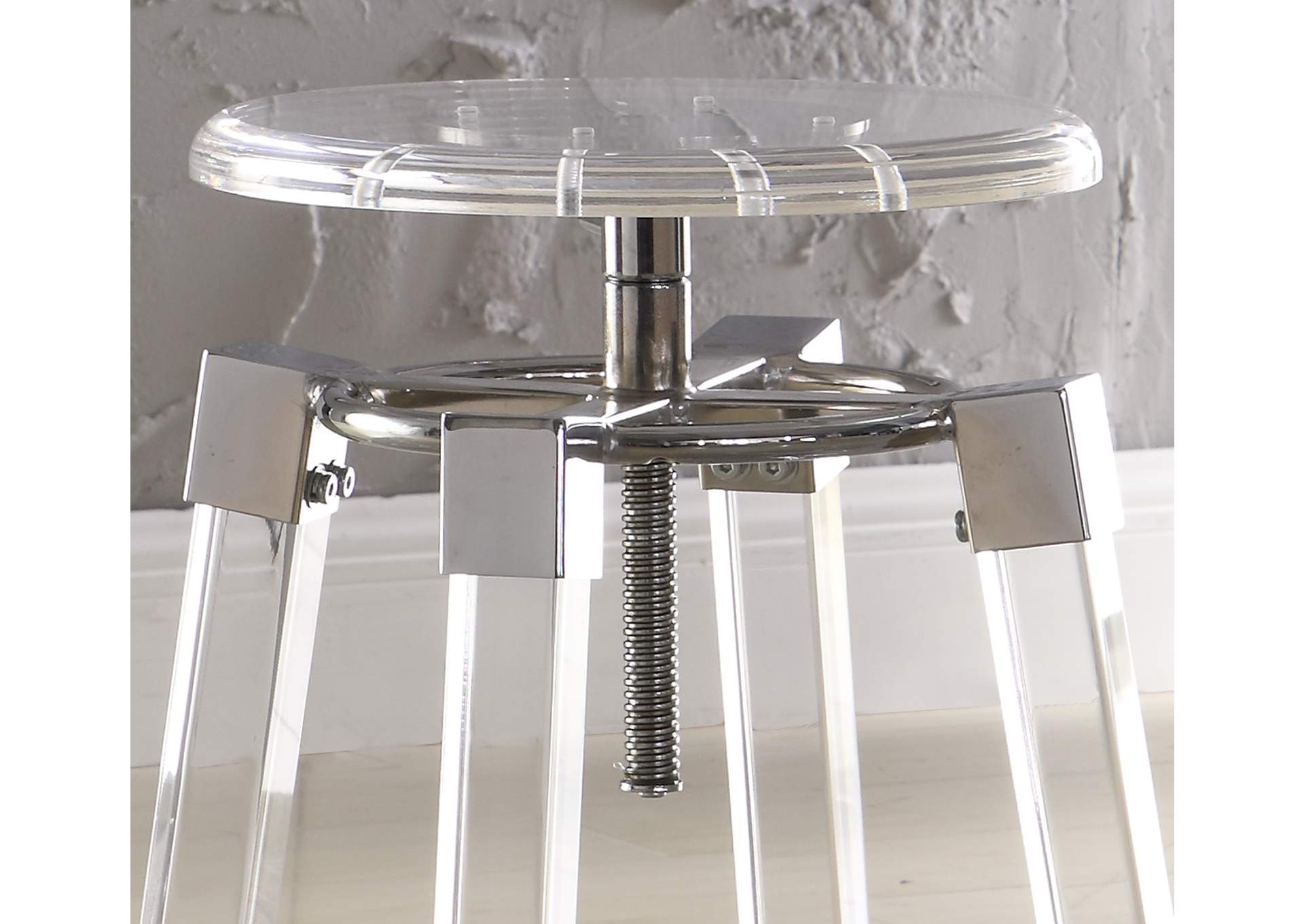 Contemporary Rotation-Adjustable Acrylic Stool image 5