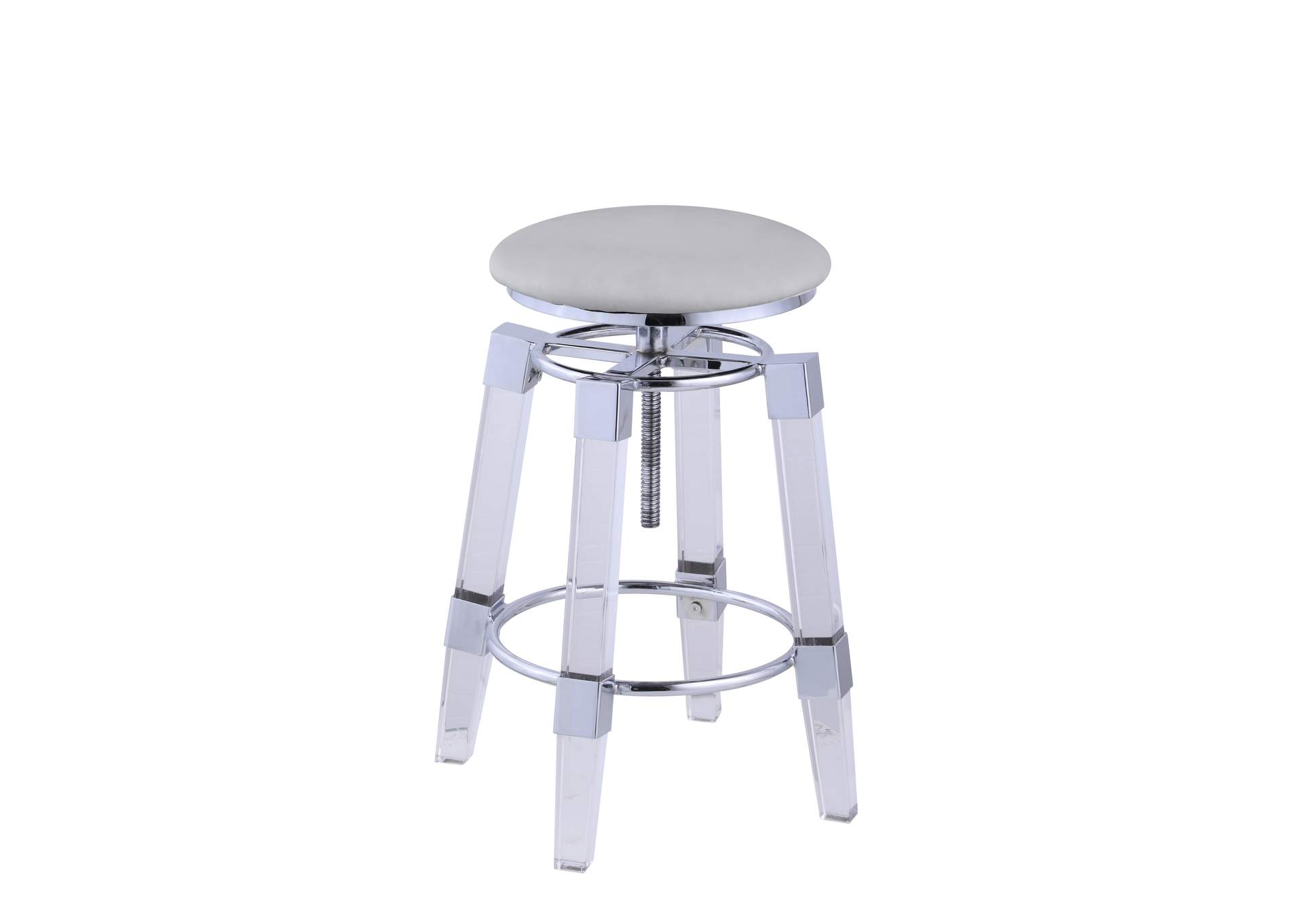 Contemporary Rotation-Adjustable Stool With Upholstered Seat image 1