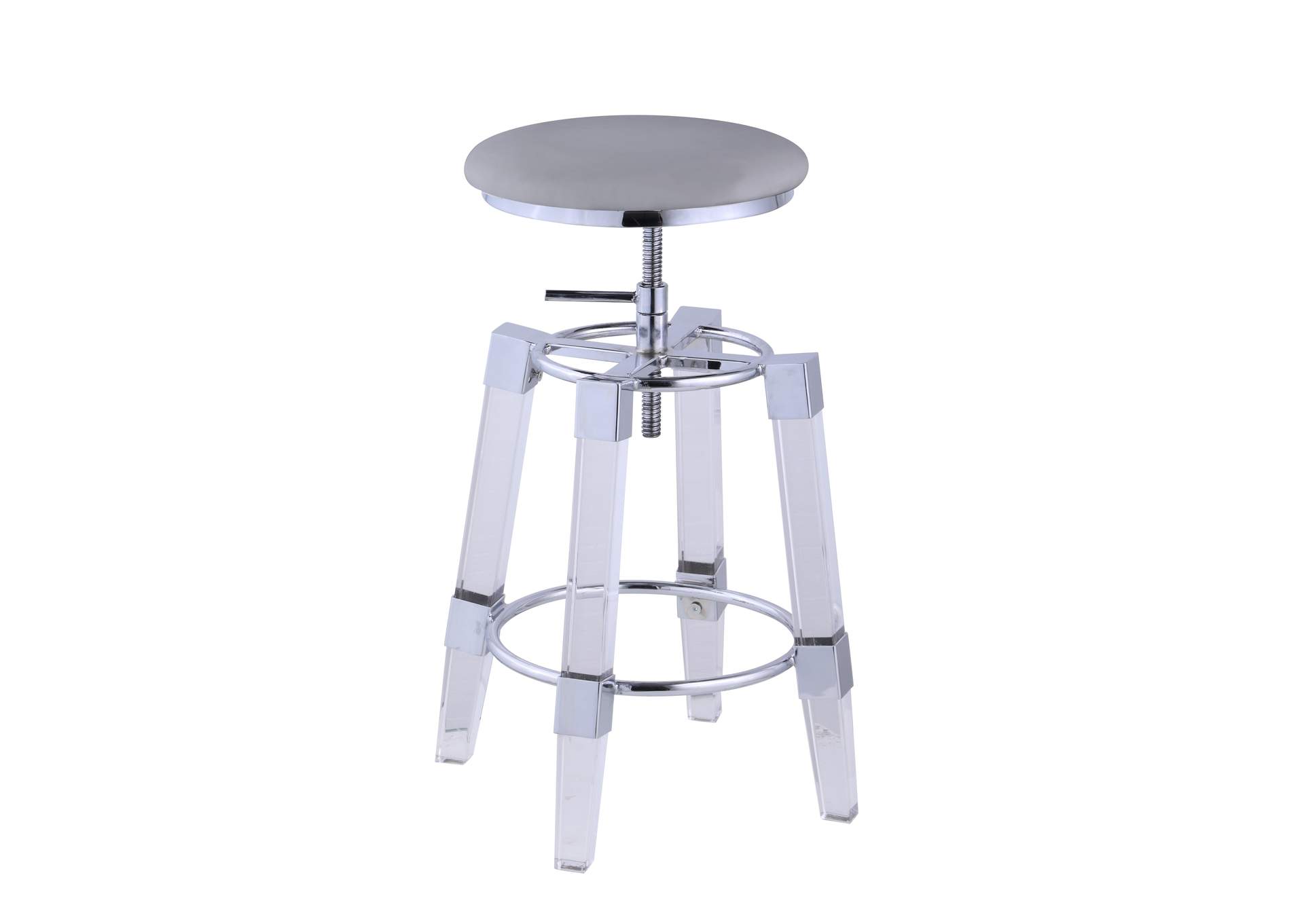 Contemporary Rotation-Adjustable Stool With Upholstered Seat image 3