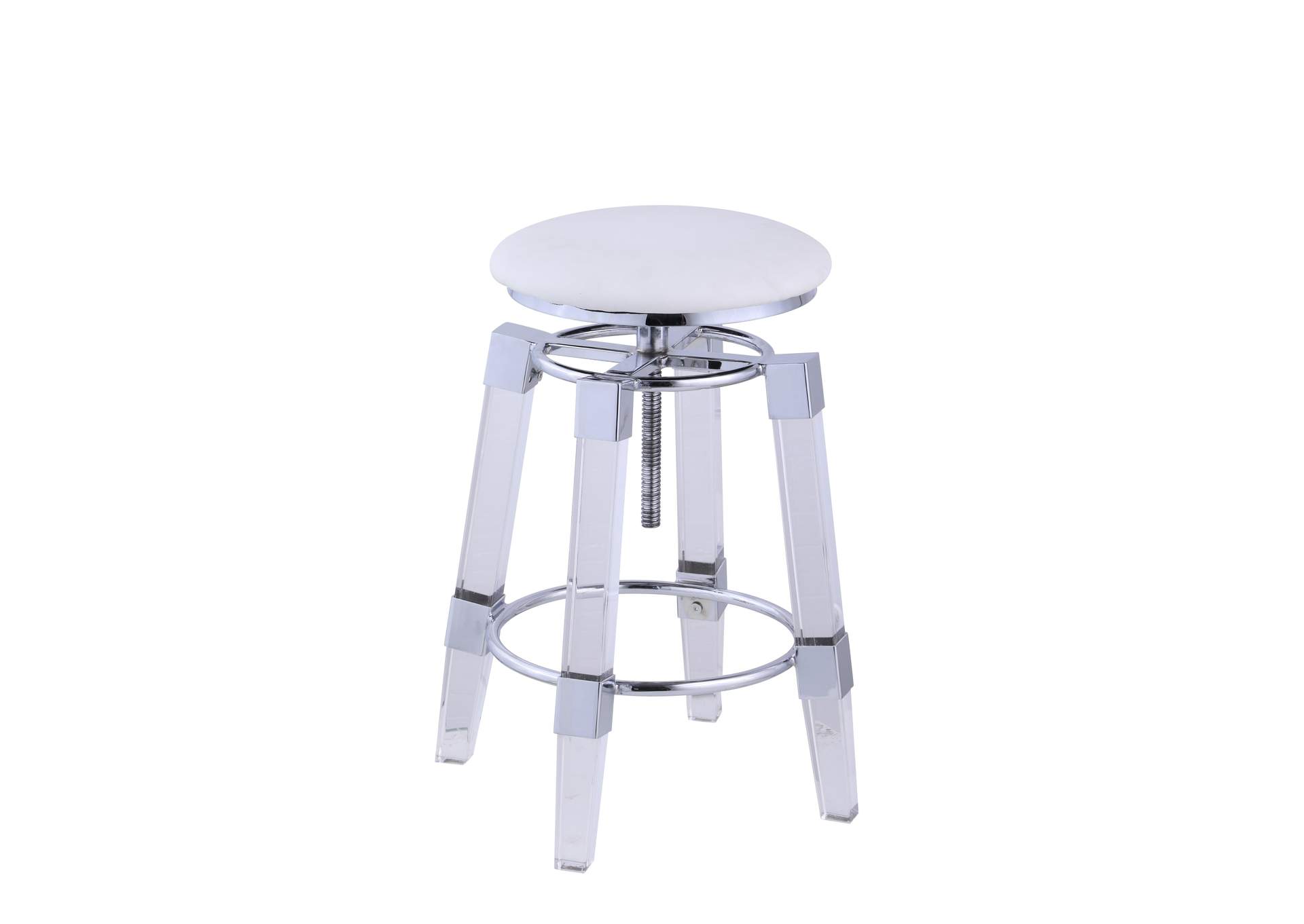 Contemporary Rotation-Adjustable Stool With Upholstered Seat image 1
