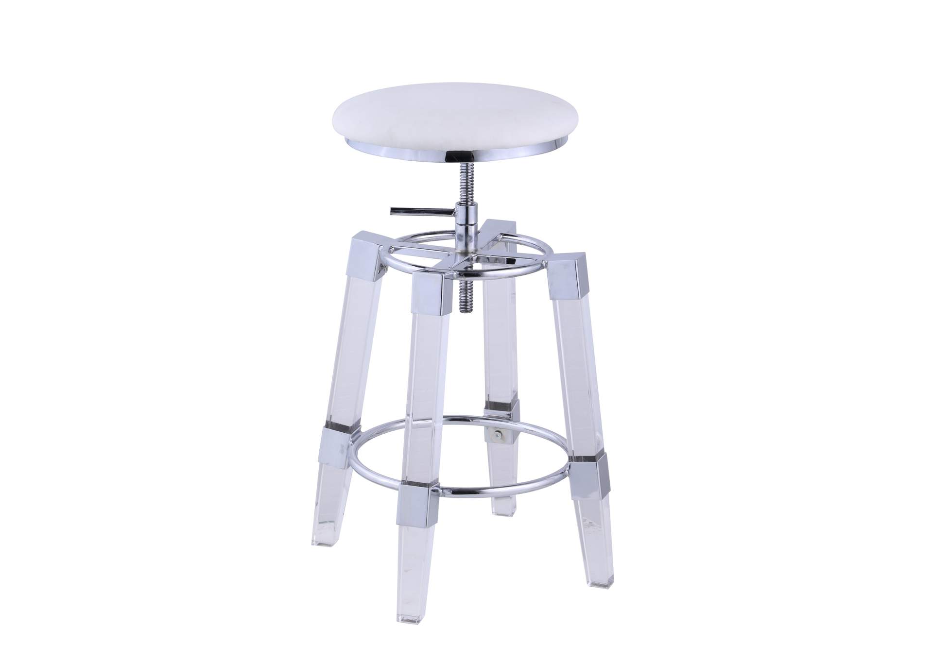 Contemporary Rotation-Adjustable Stool With Upholstered Seat image 3