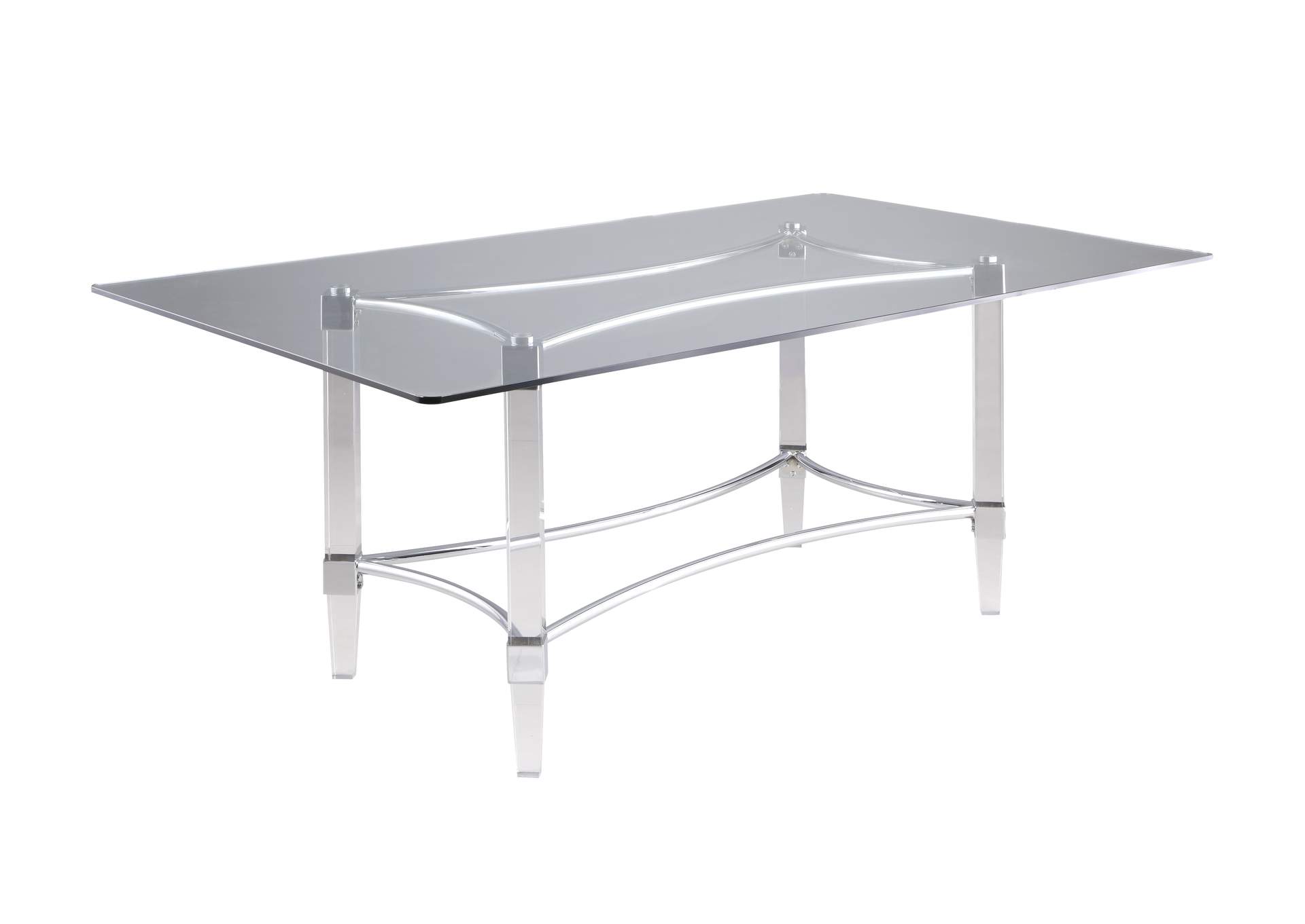 Contemporary Dining Set With Rectangular Glass Dining Table & Parson Chairs image 4