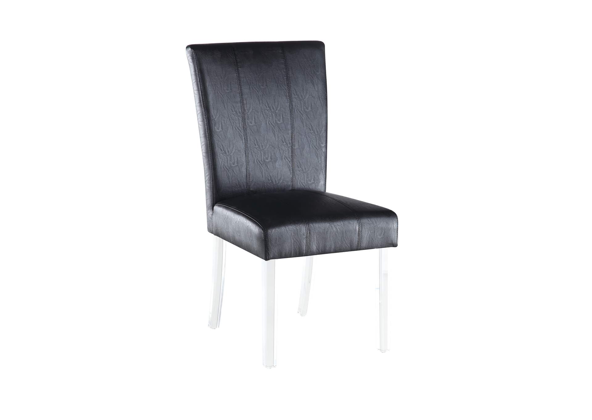 Contemporary Dining Set With Rectangular Glass Dining Table & Parson Chairs image 6