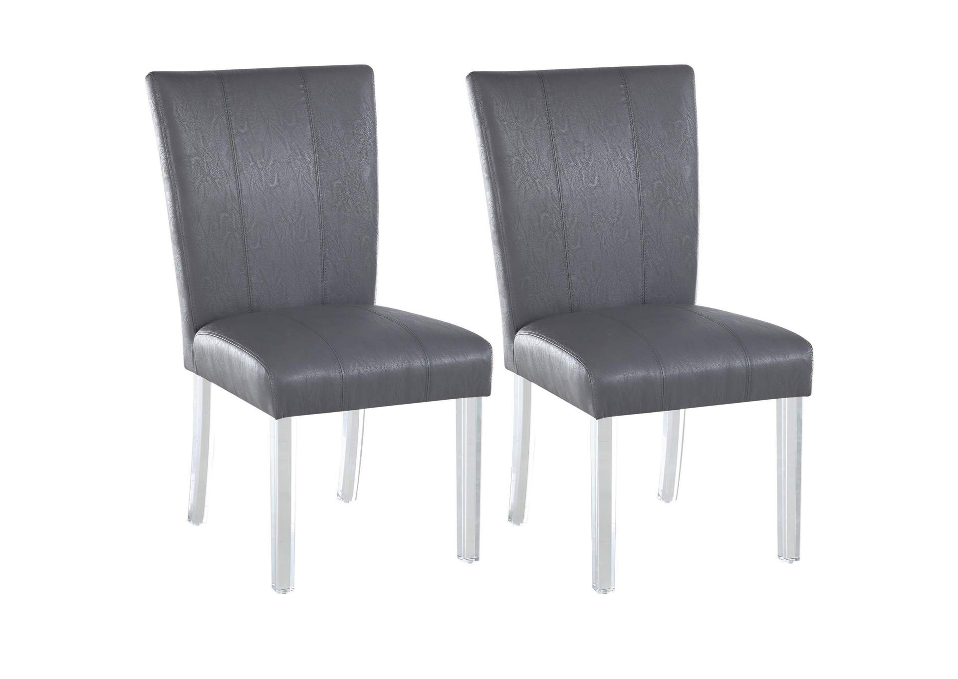 Contemporary Dining Set With Rectangular Glass Dining Table & Parson Chairs image 11
