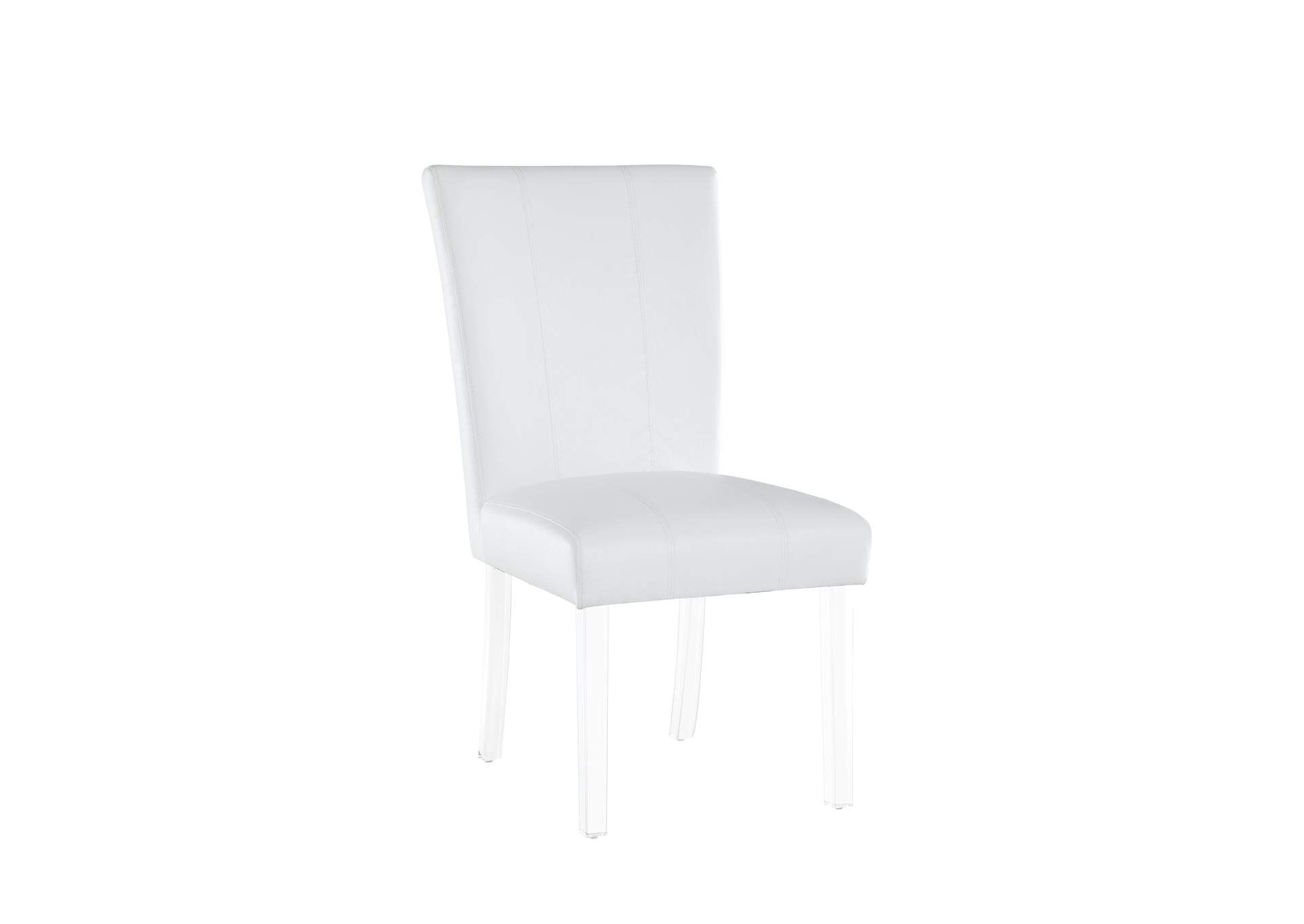 Contemporary Dining Set With Round Glass Dining Table & Parson Chairs image 5