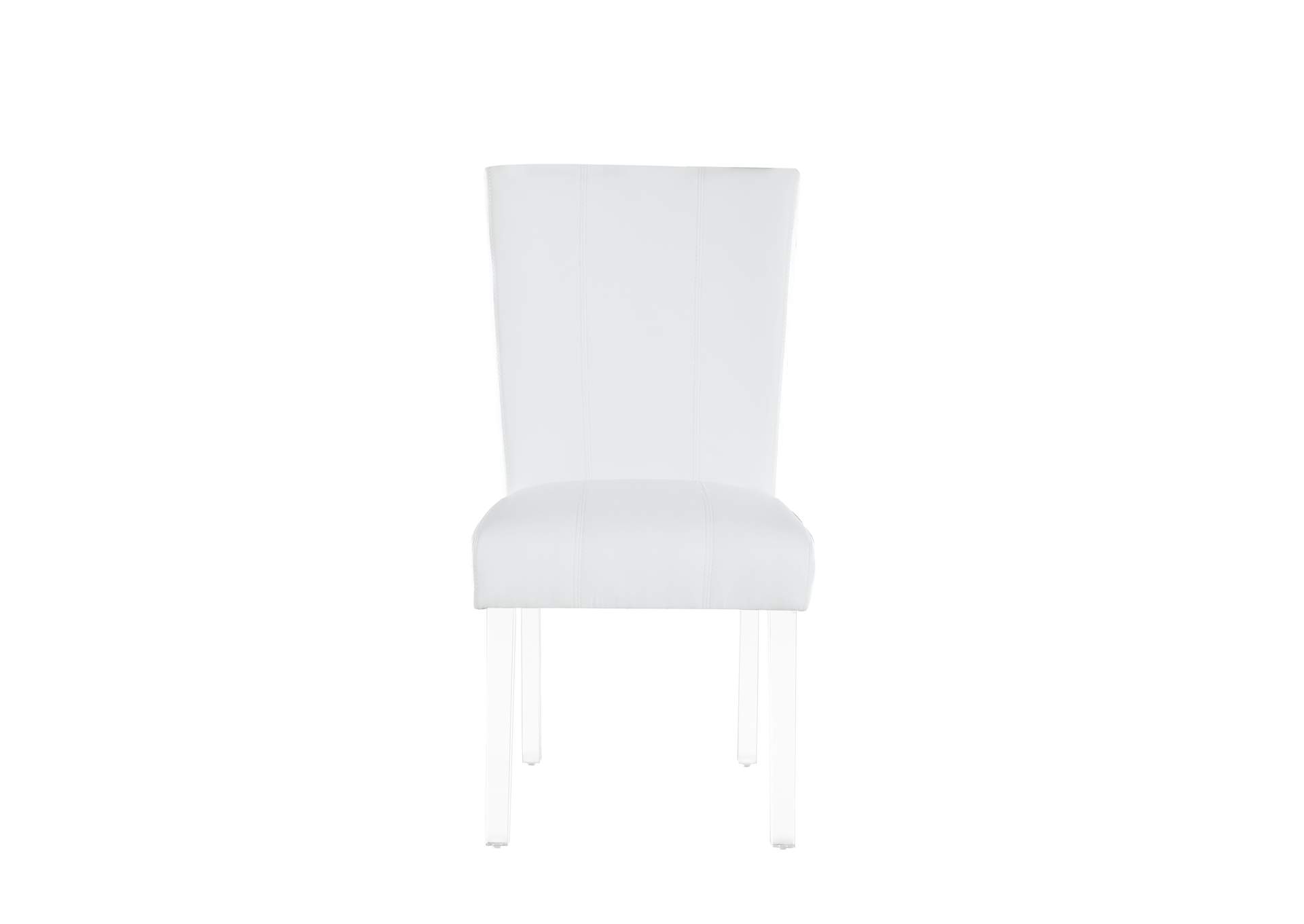 Contemporary Dining Set With Round Glass Dining Table & Parson Chairs image 7