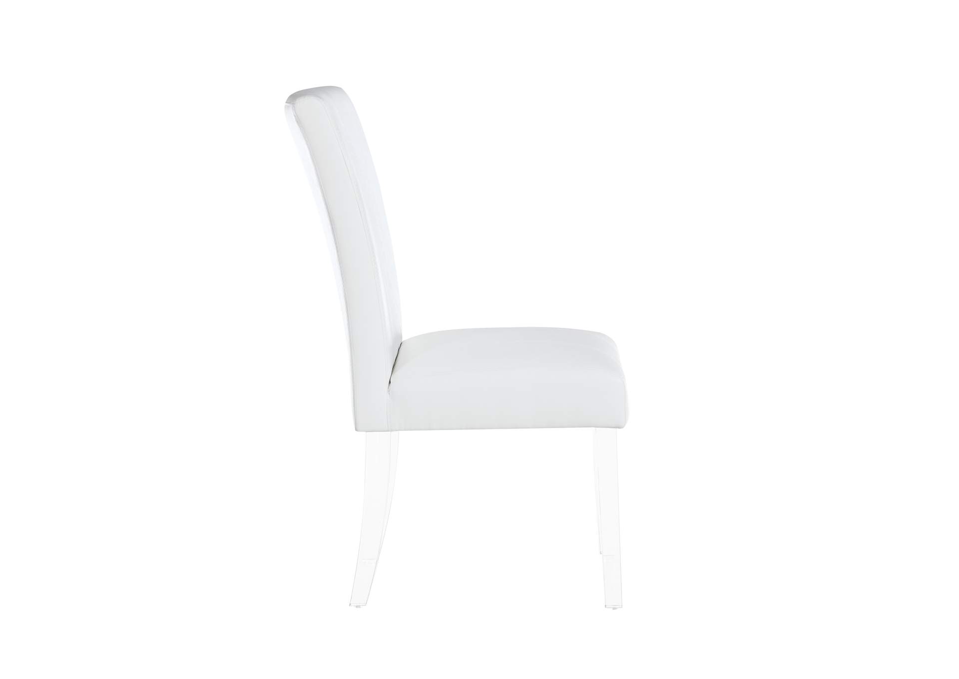 Contemporary Dining Set With Round Glass Dining Table & Parson Chairs image 8