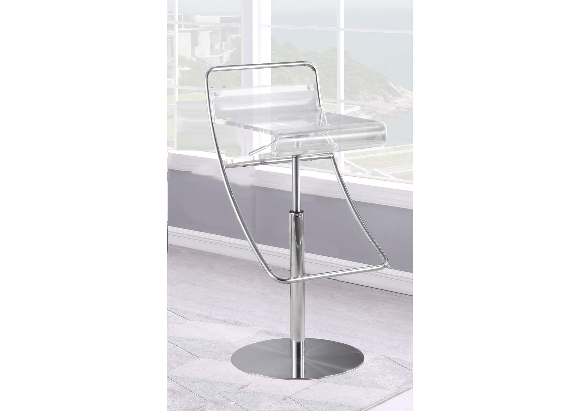 Acrylic Pneumatic Adjustable-Height Stool image 1