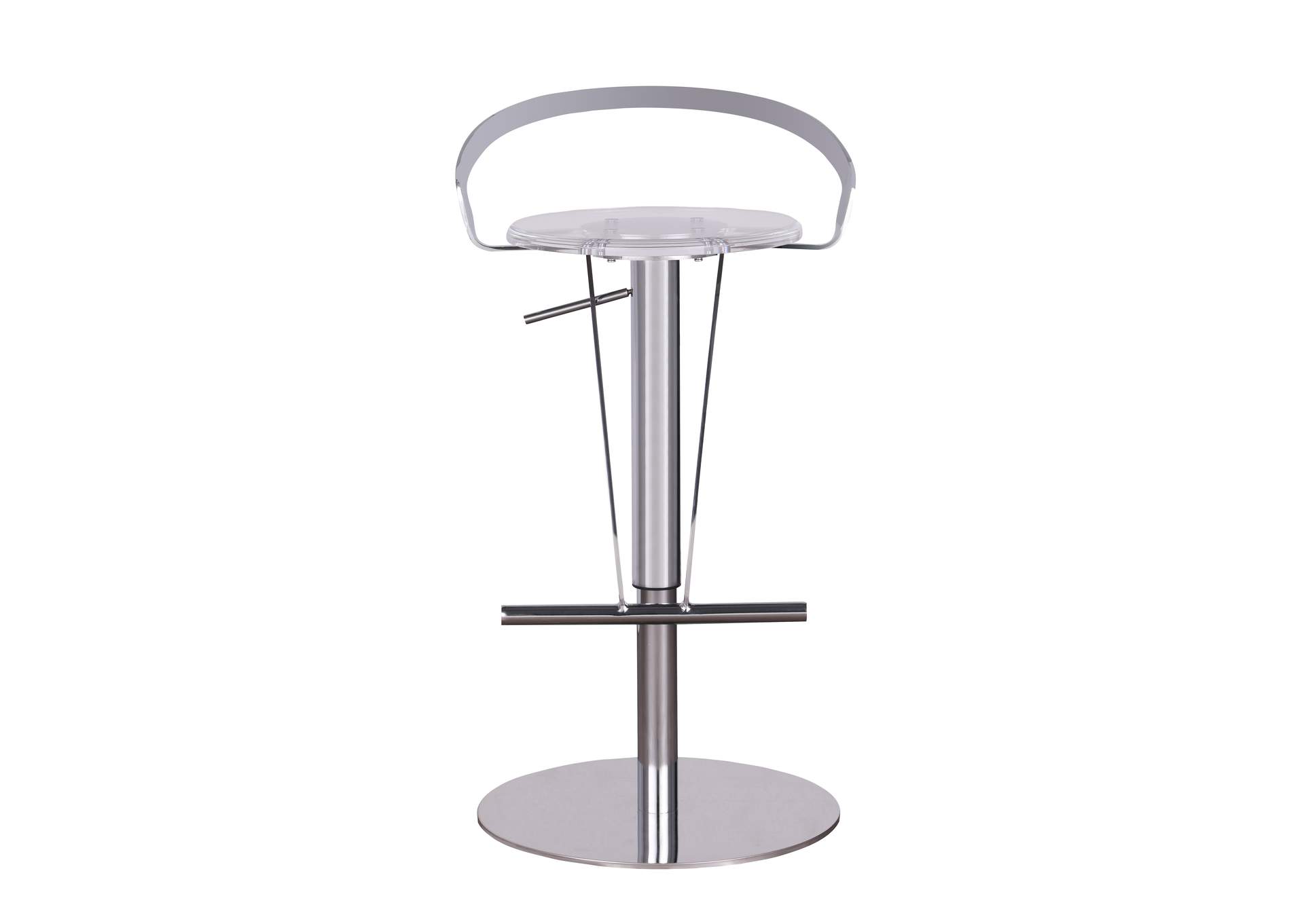 Contemporary Pneumatic-Adjustable Stool With Solid Acrylic Seat image 5