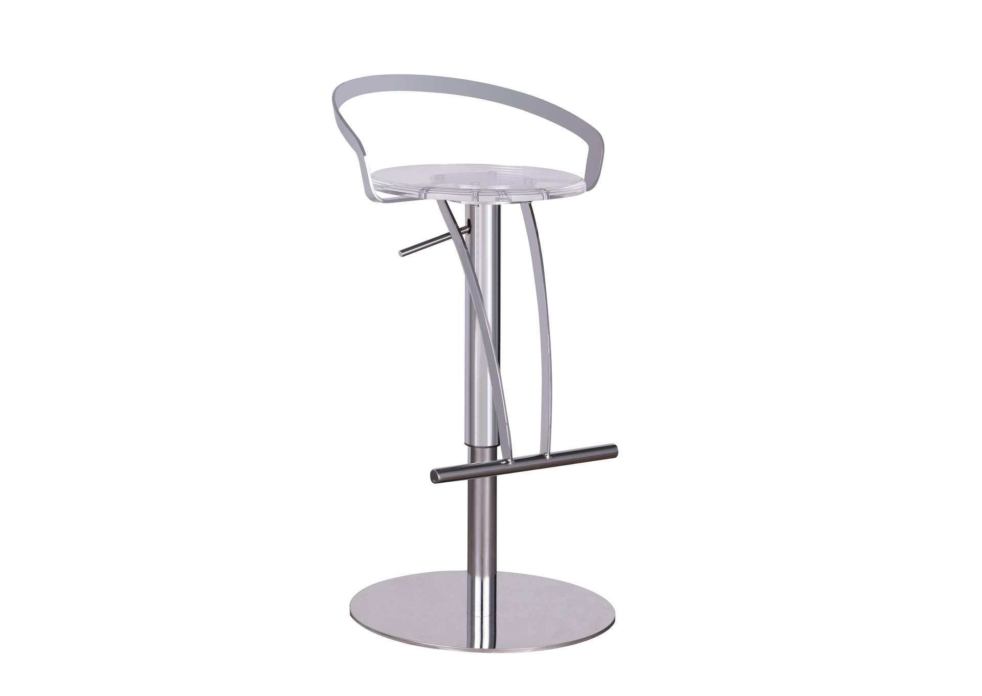 Contemporary Pneumatic-Adjustable Stool With Solid Acrylic Seat image 3